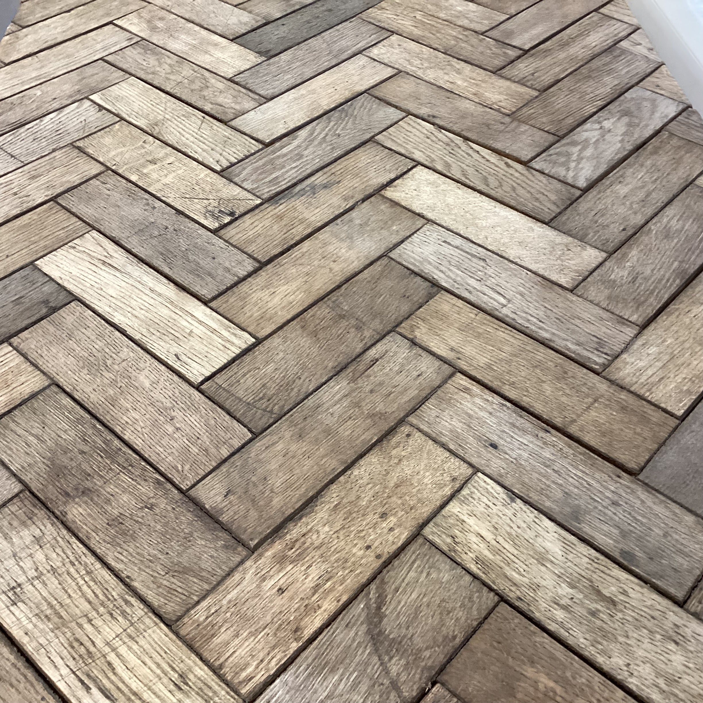 Natural Wood Plank with Chevron Pattern Desk 59"x 31.5"x 30"