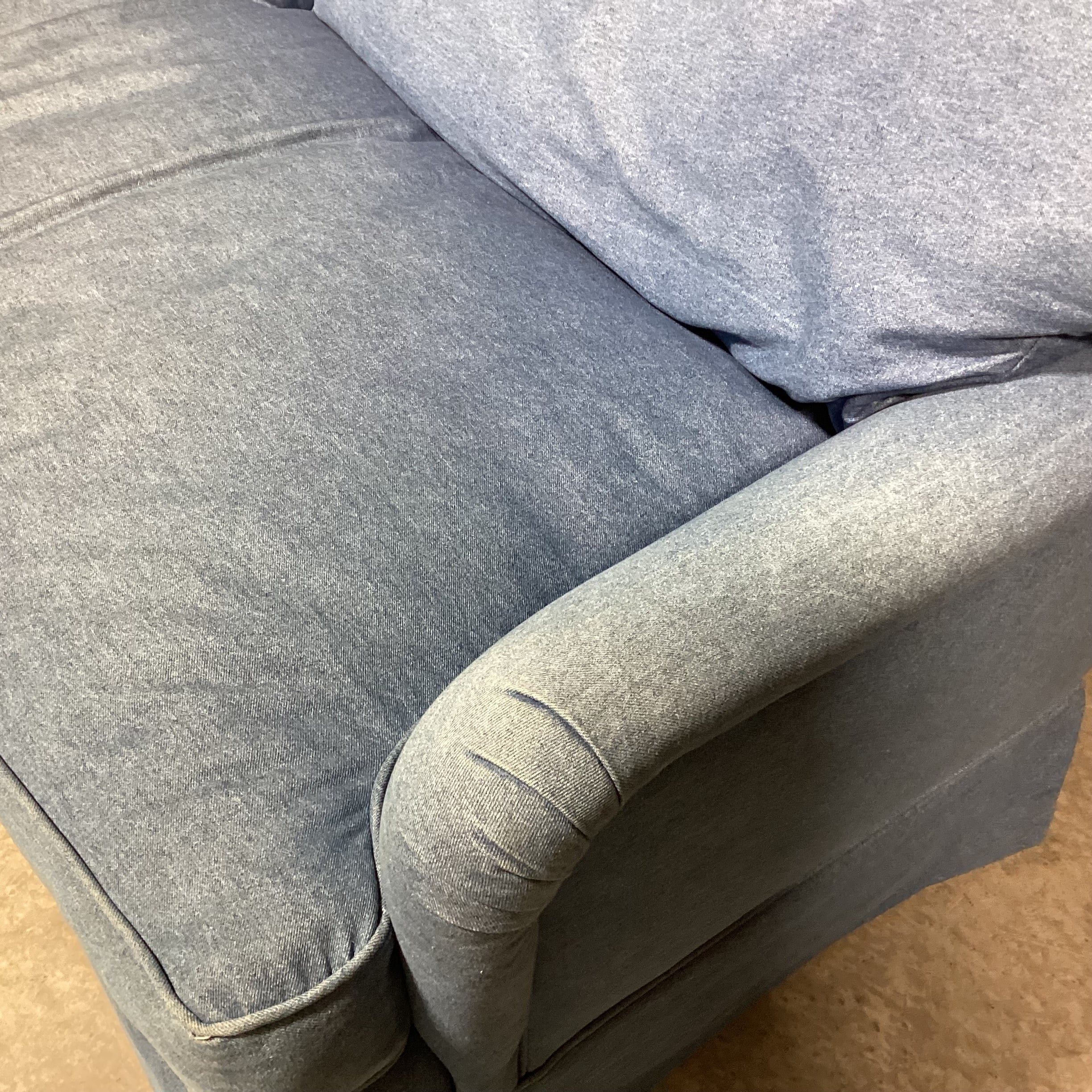Custom Denim Down Mix 2 Piece Sectional 163"x 36"x 30"