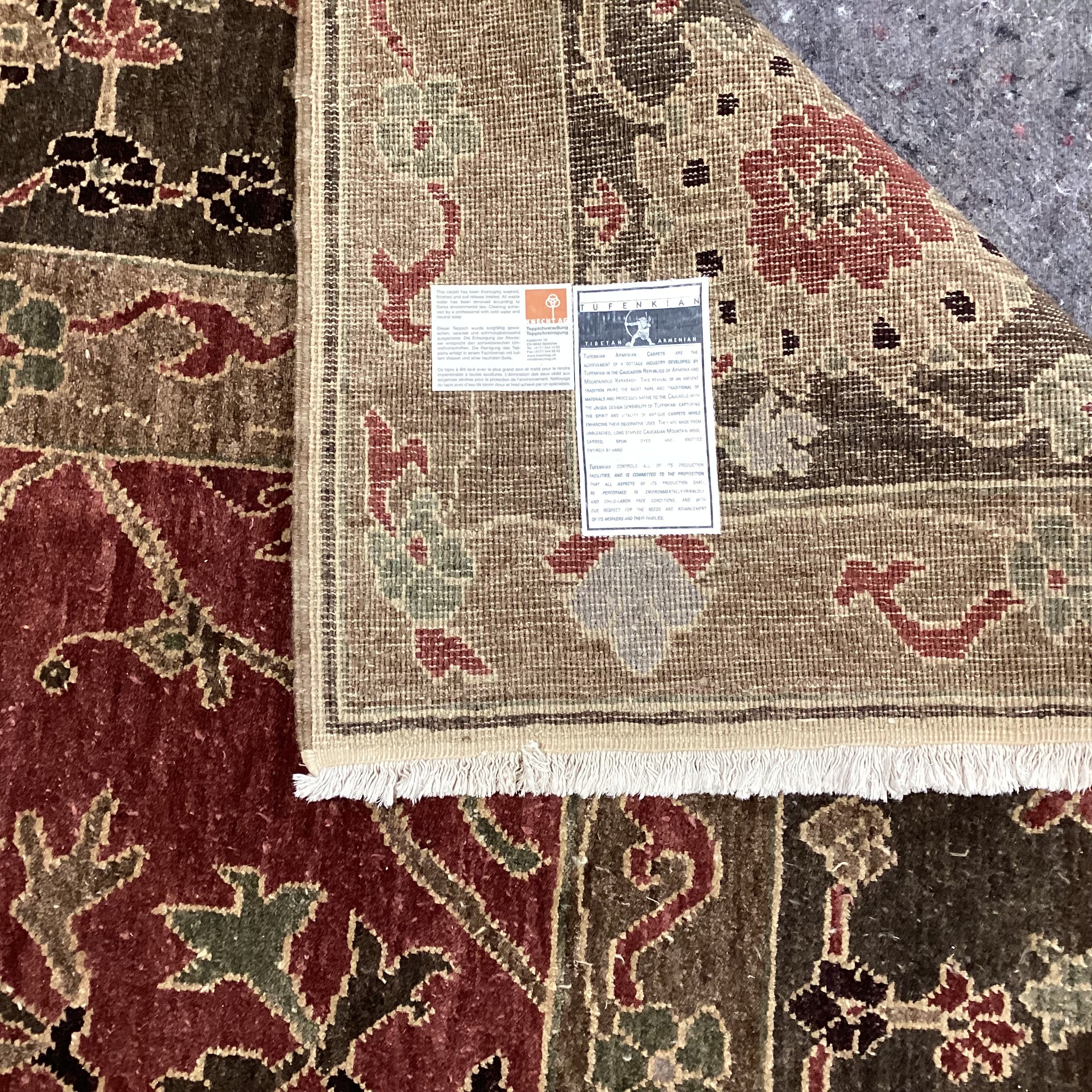 Tufenkian Tibetan Armenian Rust Taupe Brown Hand Woven Wool Rug 12'x 15'8"