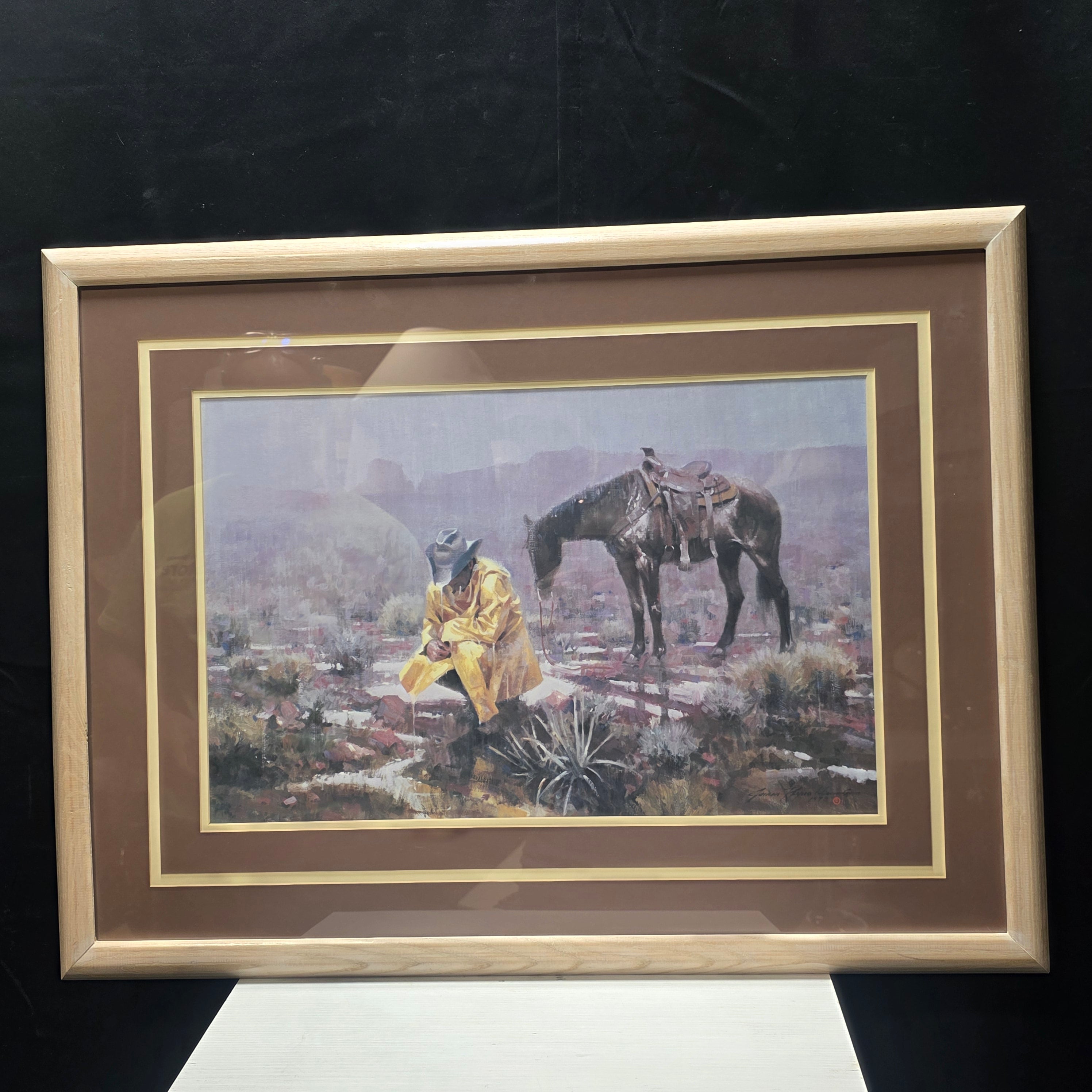 James Reynolds Lithograph "Waiting it Out" 33"x25"