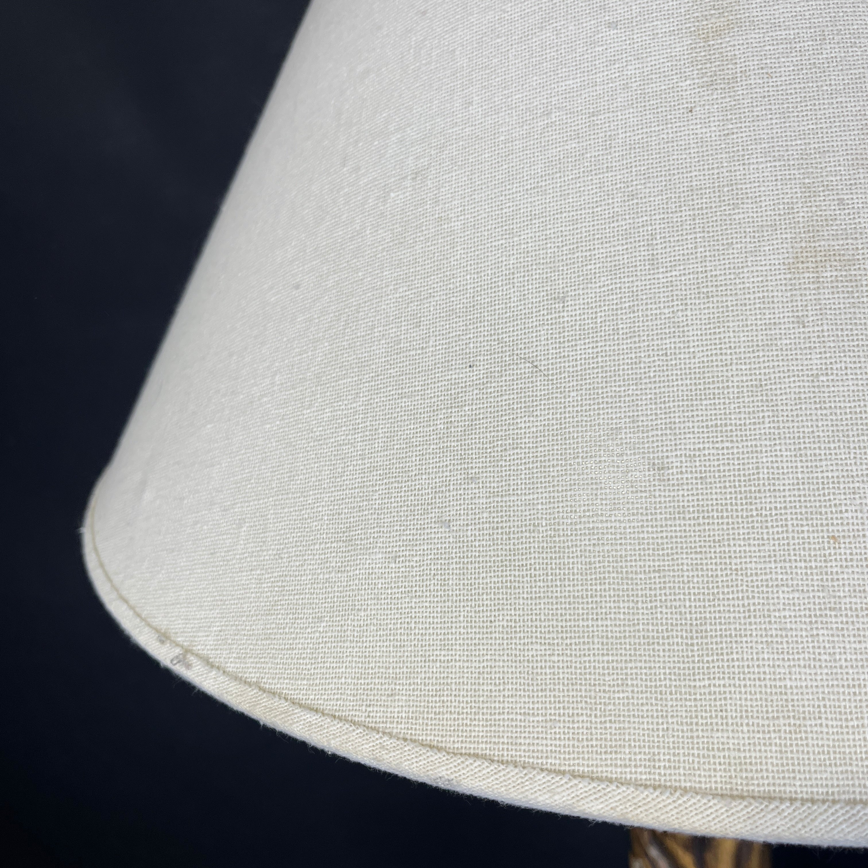 Marbro Original Hand Crafted Ornate Carved Wood and Brass with Shade Floor Lamp 19” Diameter @ Shade x 60”