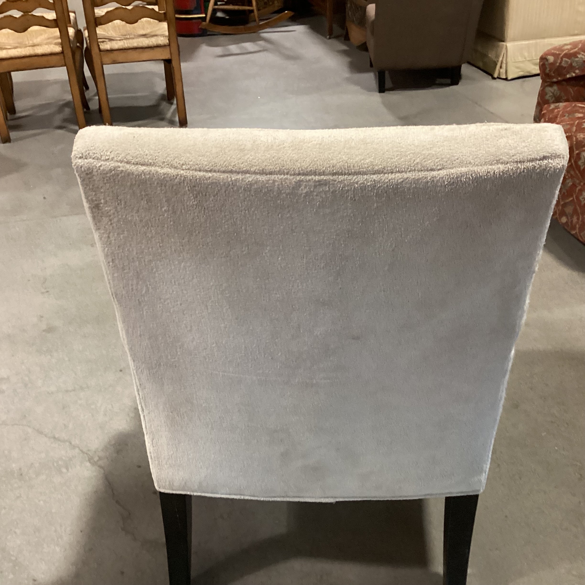 Cream Textured Plush & Black Legs Chair 25"x 28"x 38"