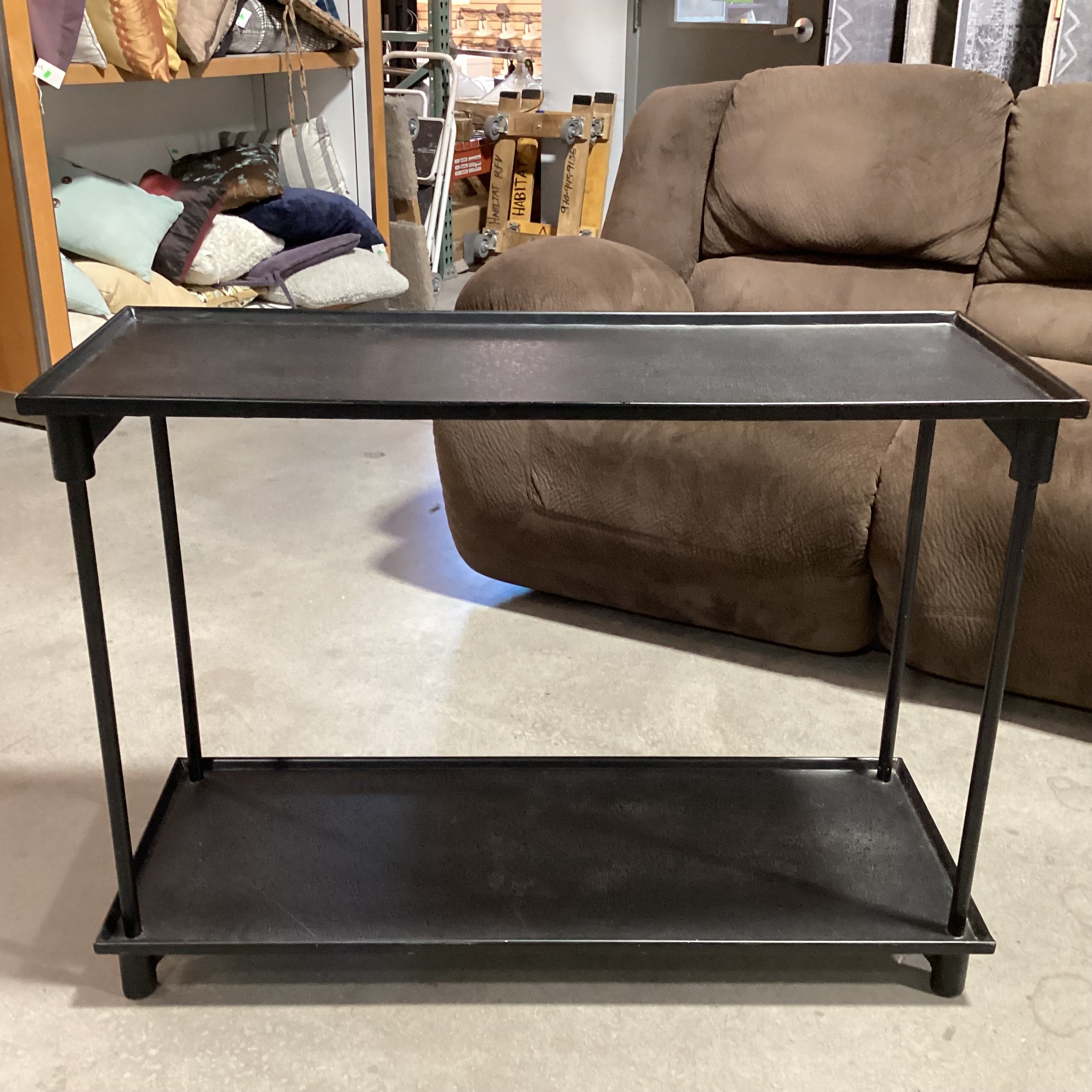 Restoration Hardware 2 Tiered Texture Finished Iron Console Sofa Table 42"x 16.5"x 30.5"