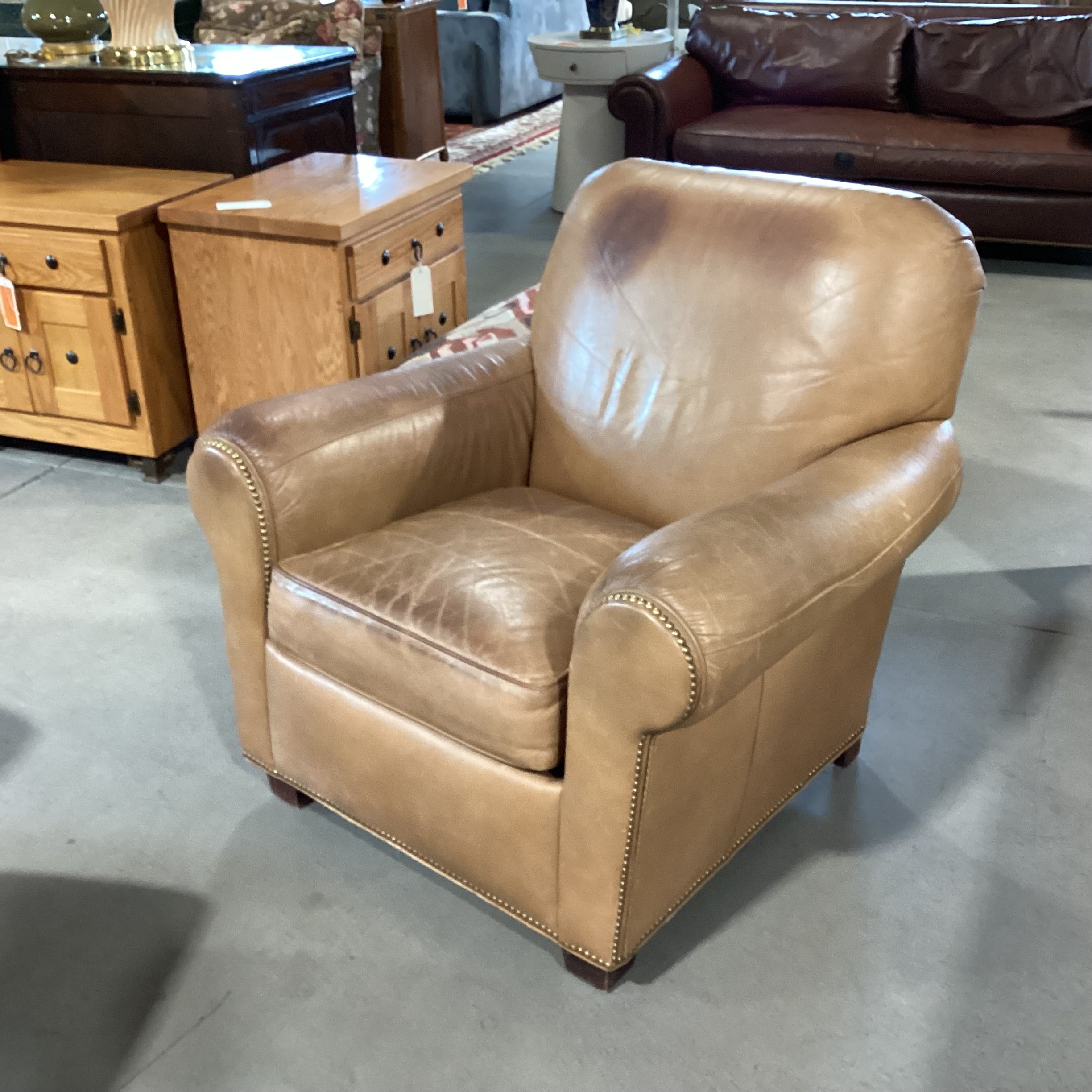 Hancook & Moore Leather Chair 33.5"x 35"x 36"