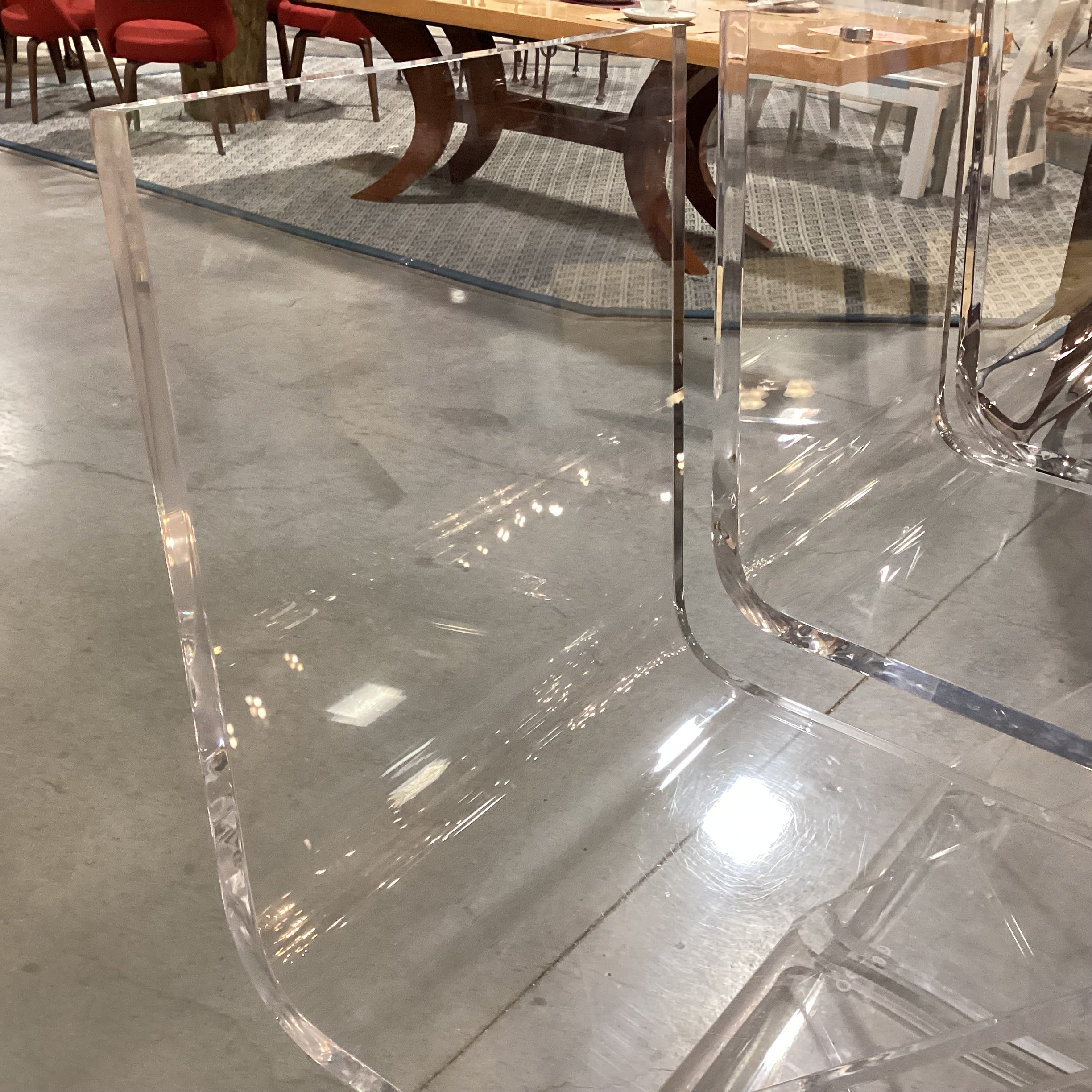 SET of 3 Z Shape High Back Thick Acrylic with Footrest Barstools 29.5"