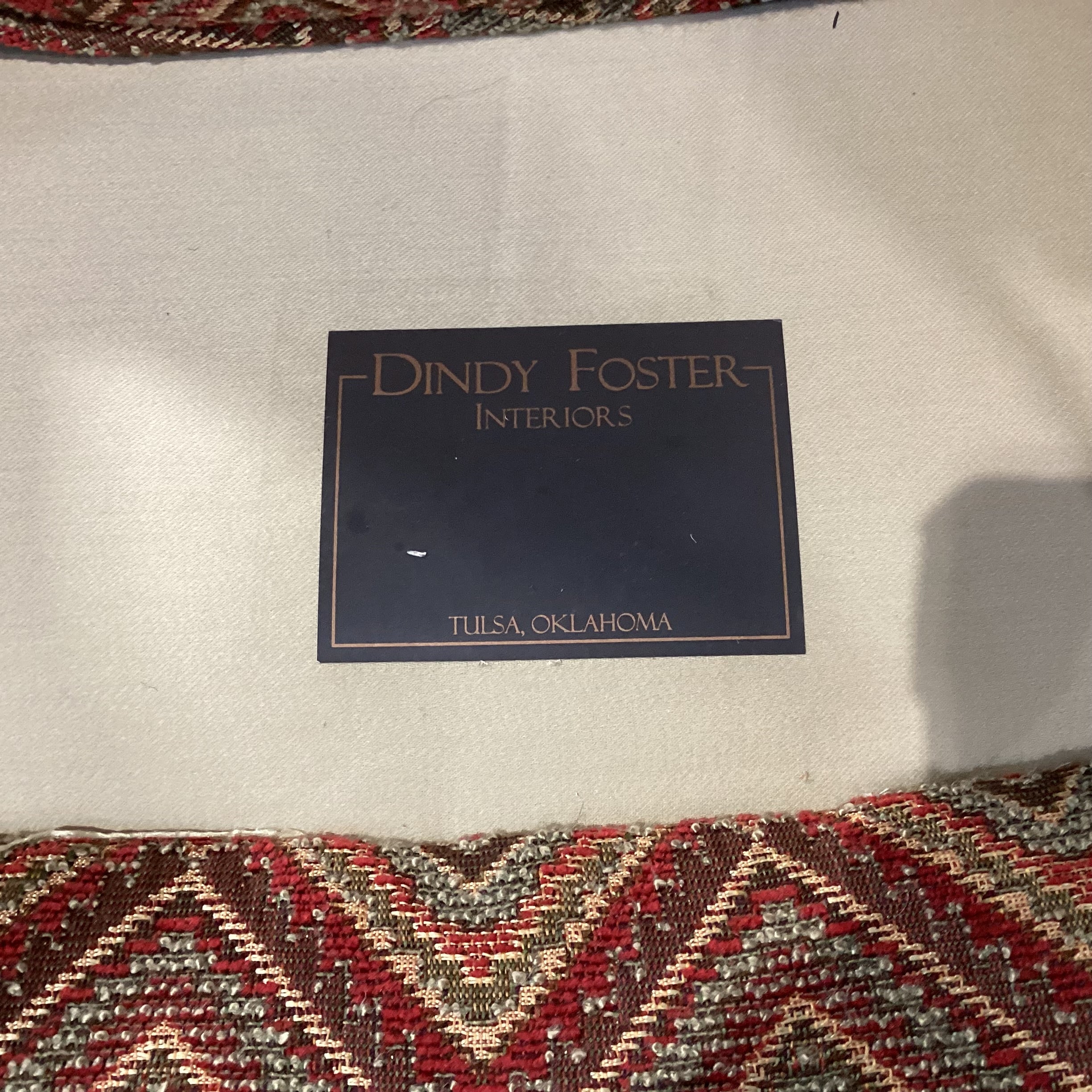 Dindy Foster Interiors Brown Gold Red Sage Diamond Pattern Woven with Tailored Skirt Chair 30"x 32"x 30"