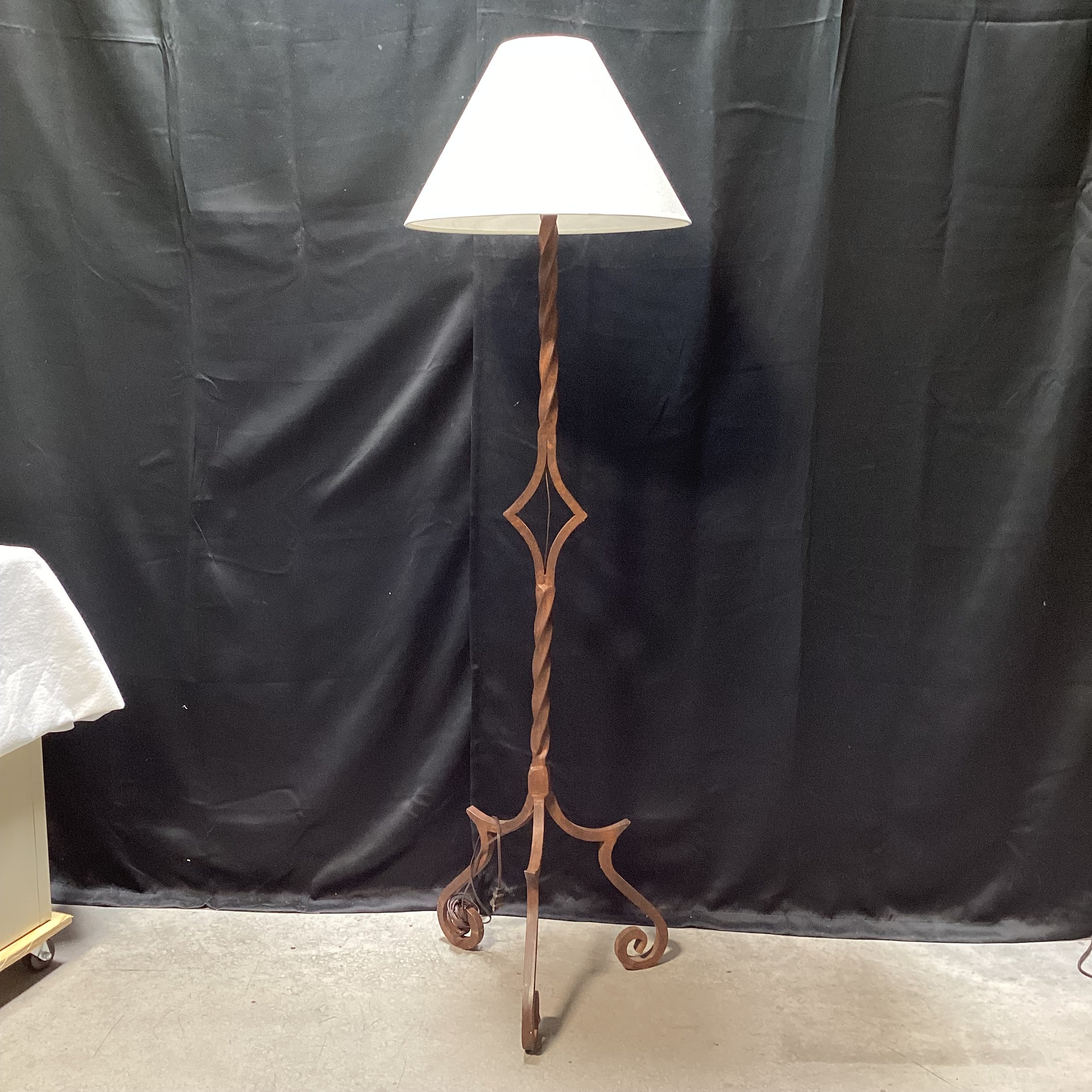 Wrought Iron Rust Colored Floor Lamp 18" x 65" x 18"