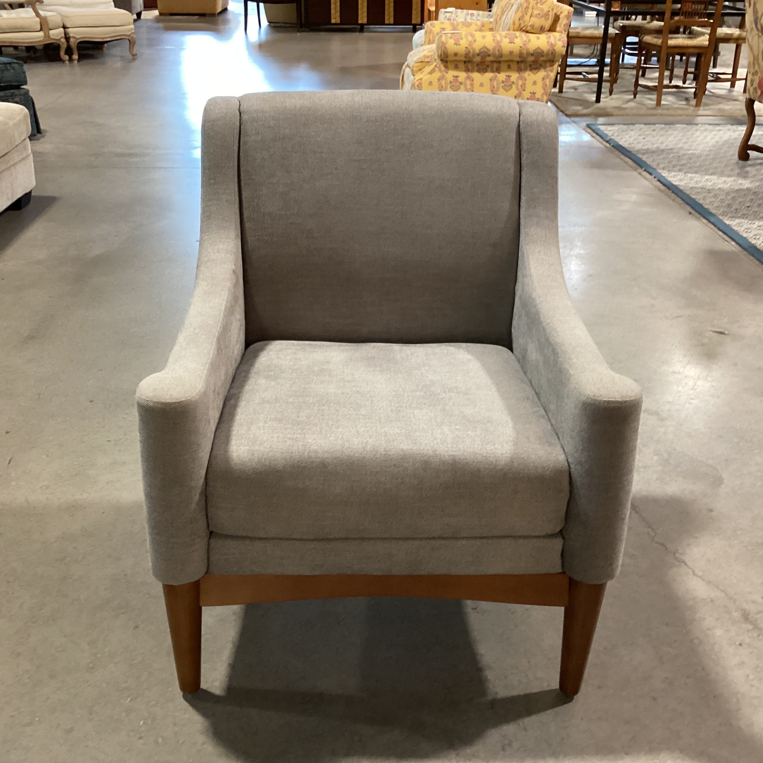 Hulala Home Grey Woven & Wood Slope Arm Chair 29"x 29"x 35"