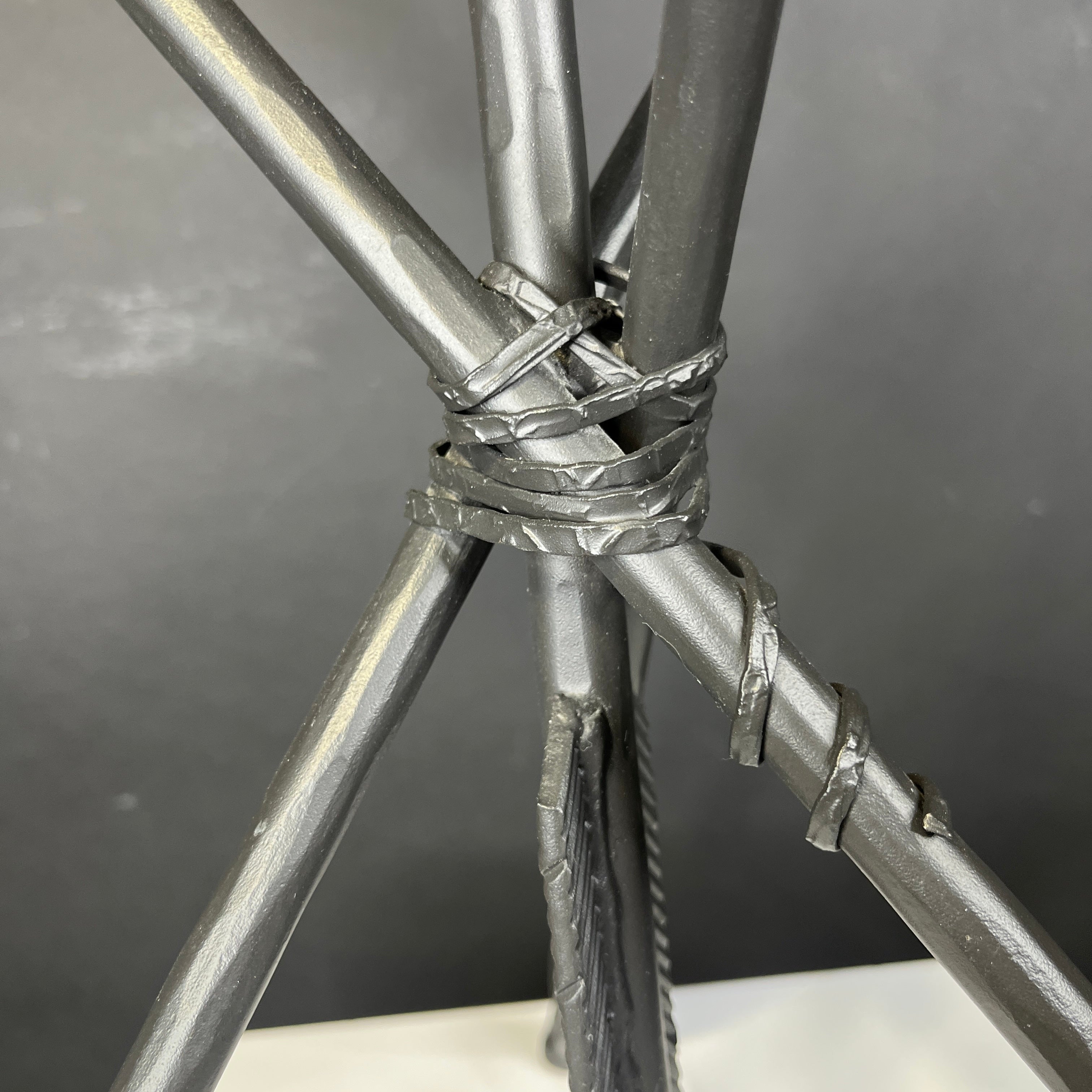 Iron Accents Saddle Creek Hand Forged Iron Arrow Tripod without Shade Table Lamp 12”x 12”x 23”