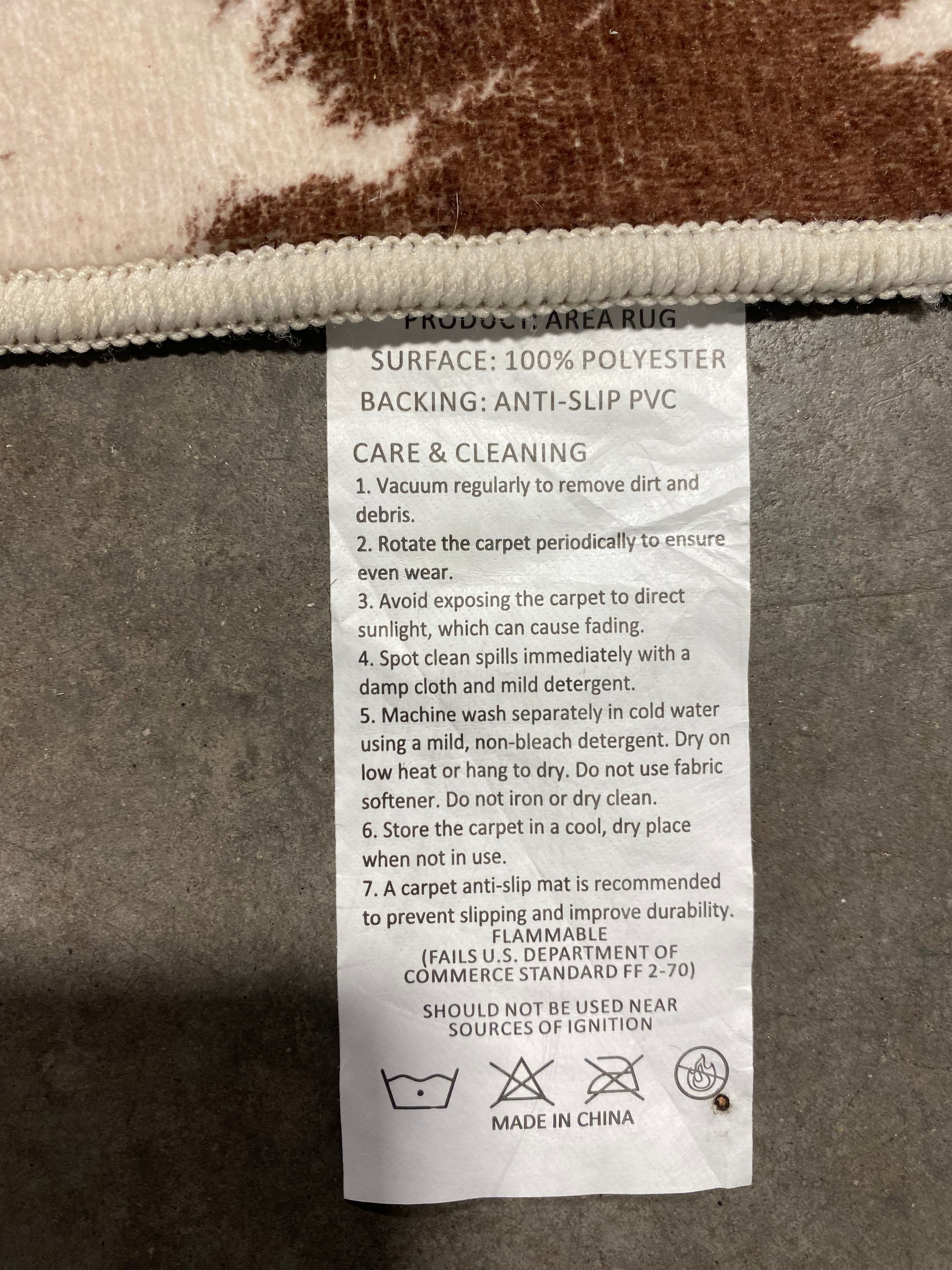Washable Modern Farmhouse Cow Print Brown Runner Rug 24"x 120"