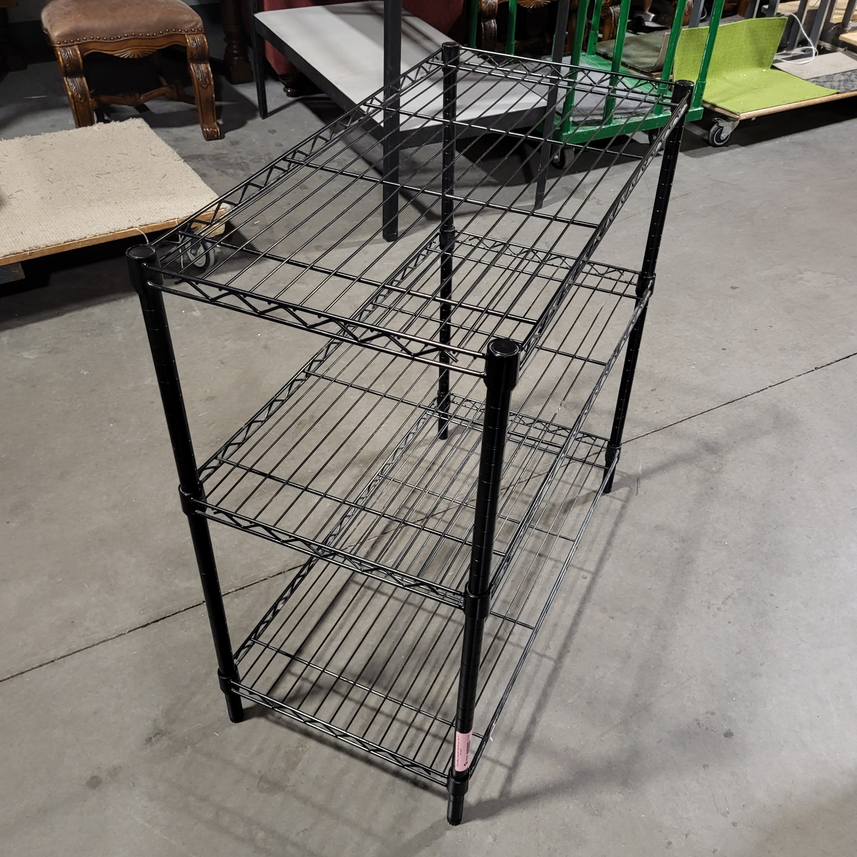 3 Tiered Black Adjustable Metal Storage Shelf 36''x 18"x 36.5"