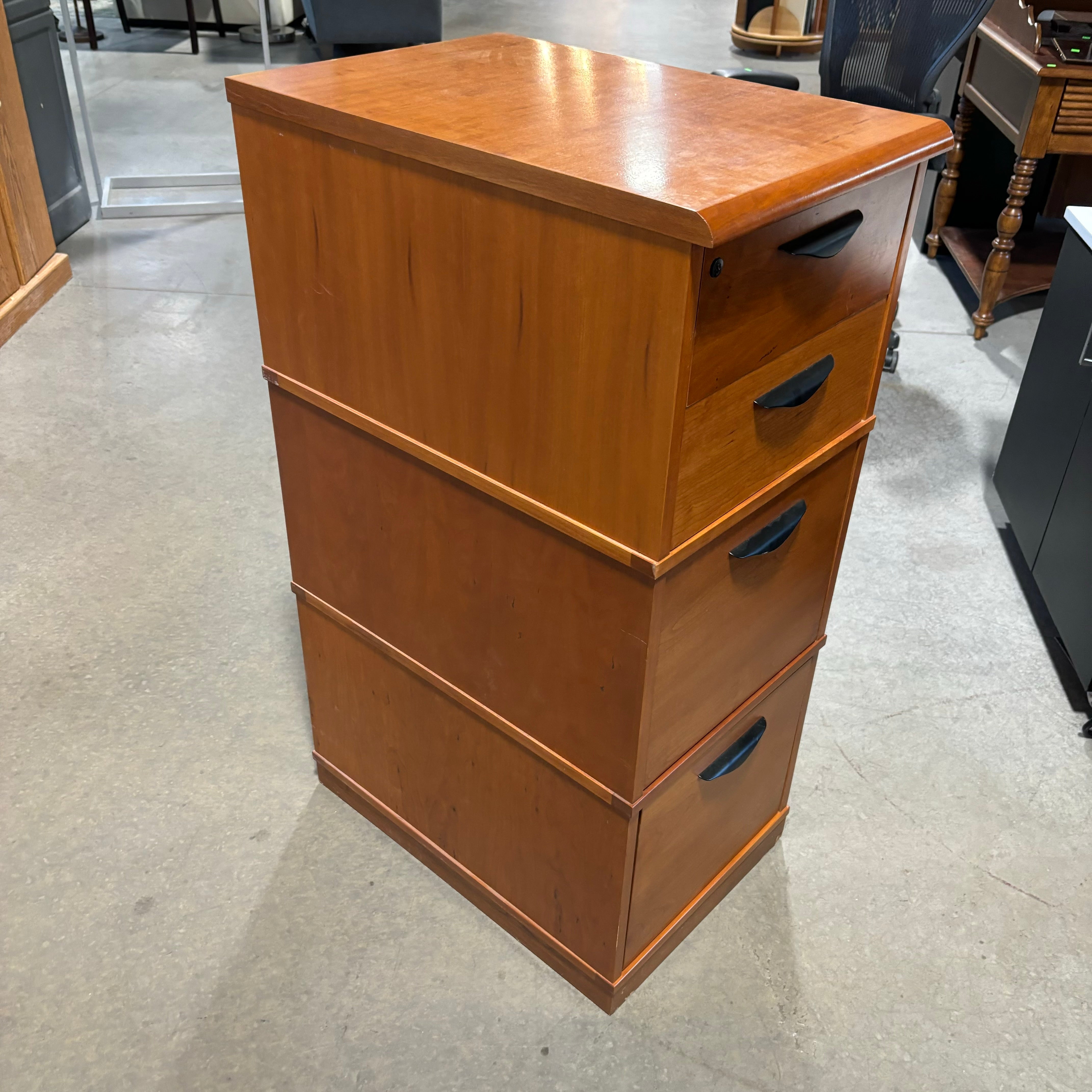 Lizell Quality Furniture Cherry Wood 4 Drawer Filing Cabinet 17"x 25"x 40"