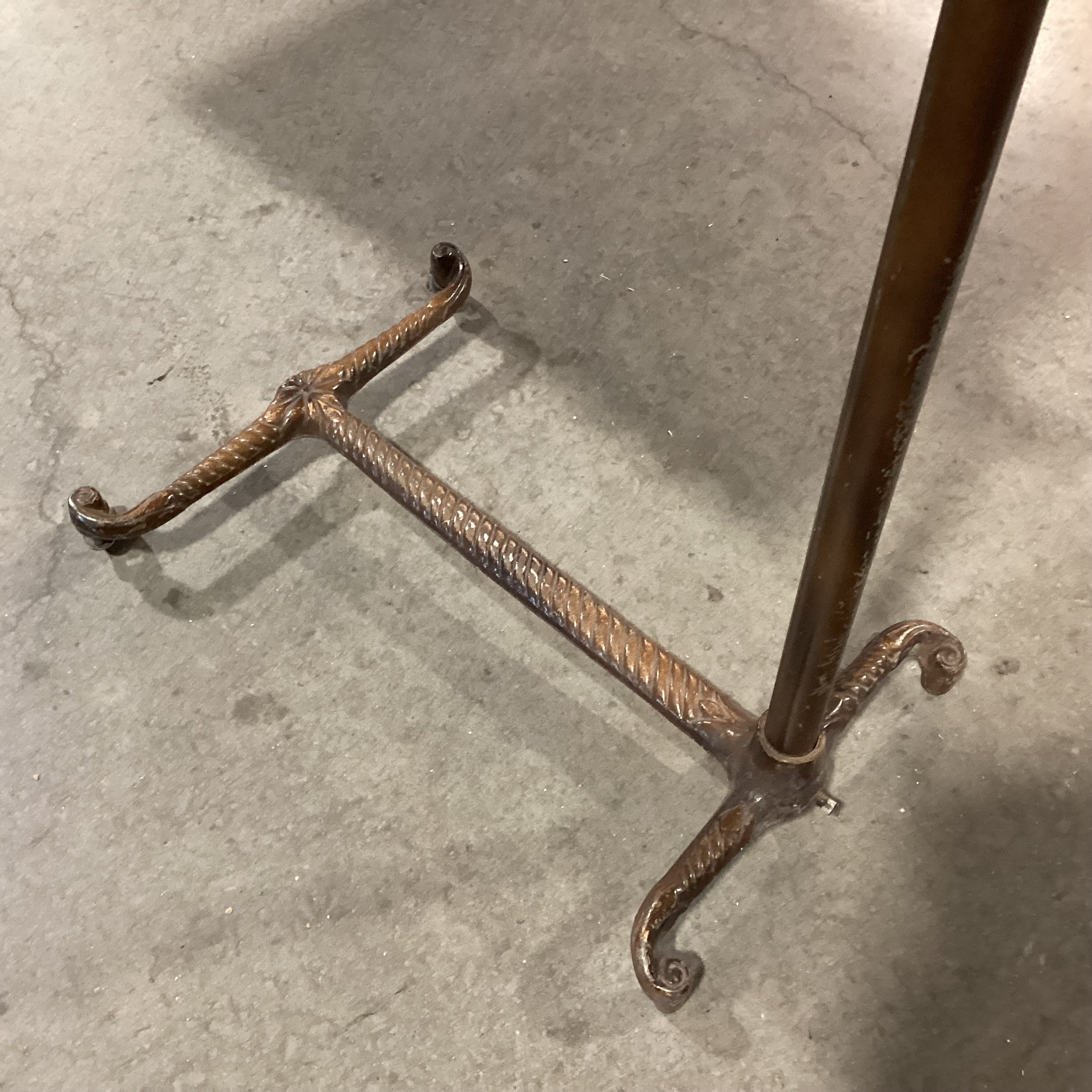 Vintage Antique Ornate Iron Adjustable Height Tray Style Accent Table 26"x 18"x 27" to 36"