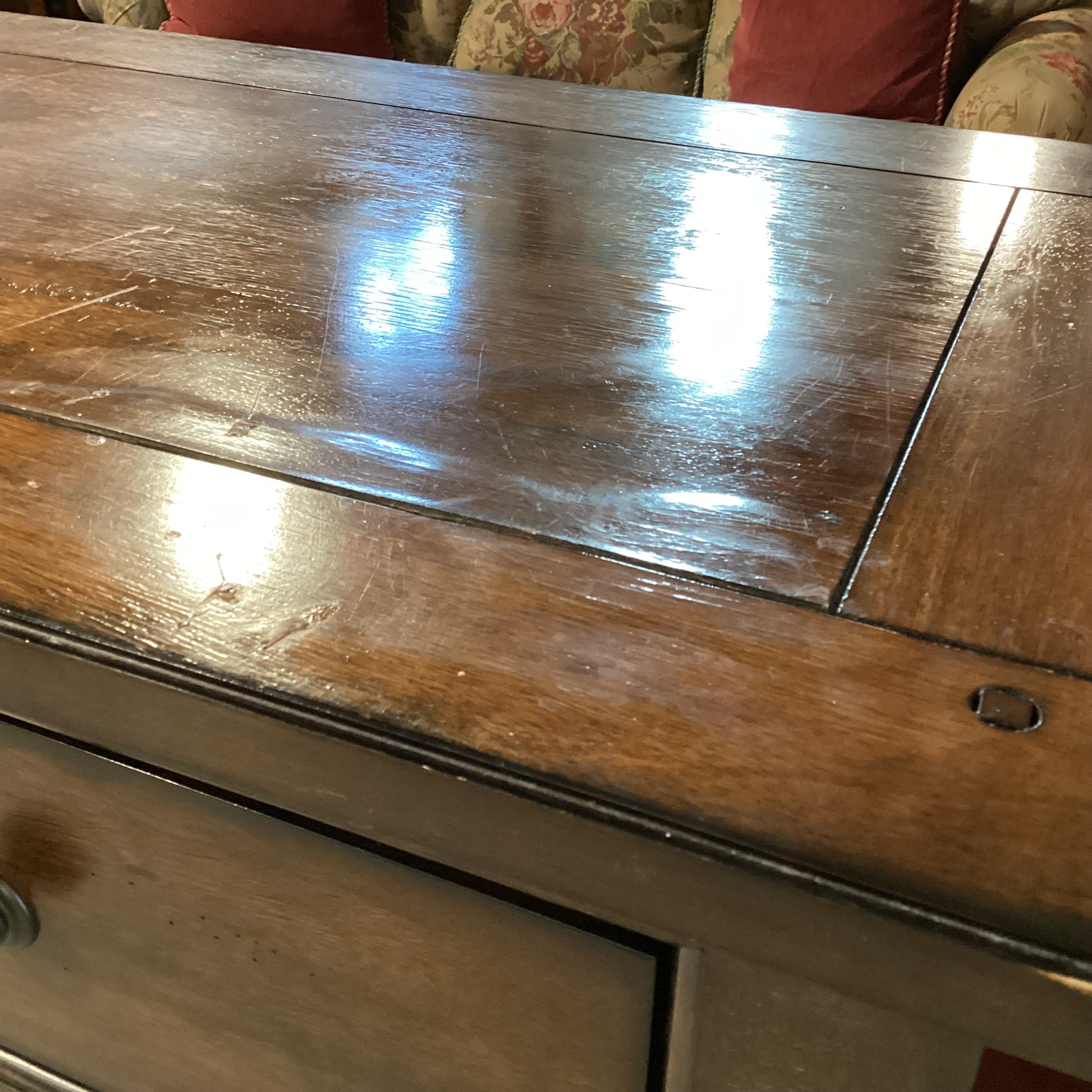 Dark Distressed Wood 7 Drawer Dresser 62"x 19"x 39"
