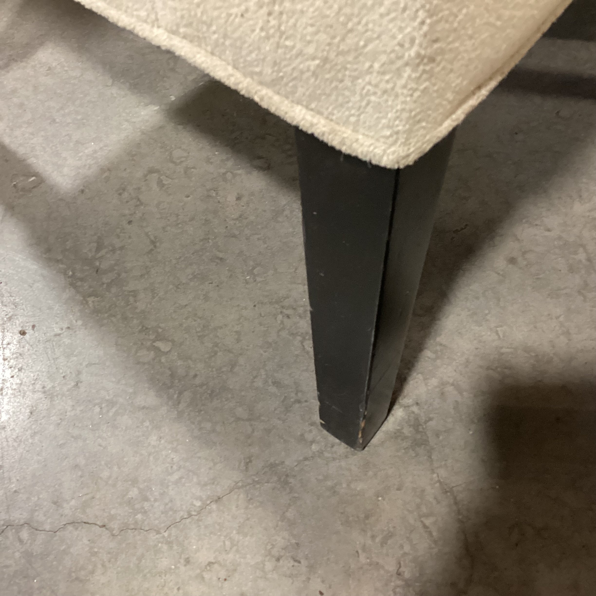 Cream Textured Plush & Black Legs Chair 25"x 28"x 38"