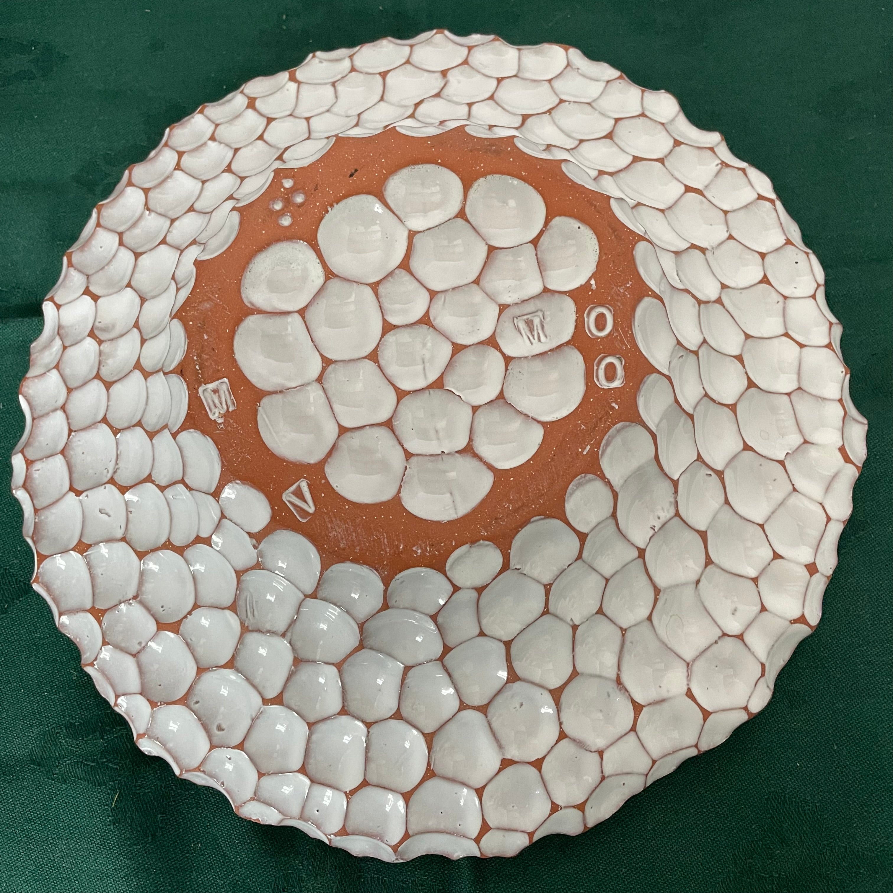 Vintage "Bubble Art" Pottery Bowl, Signed by Brad Miller, 10" x  2"