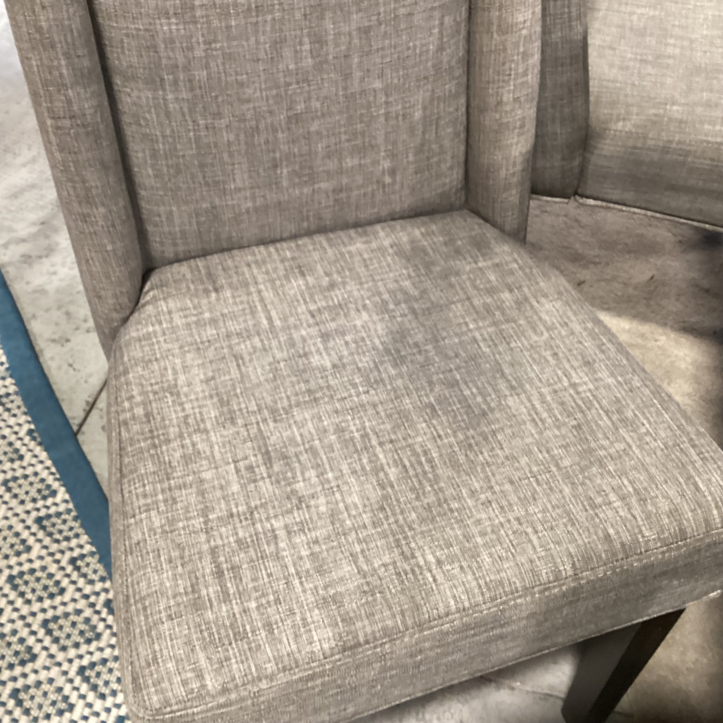 Dark Finish Wood & Veneer 1 Leaf Table & 10 Grey Woven Chairs Dining Set 78"x 42"x 30"