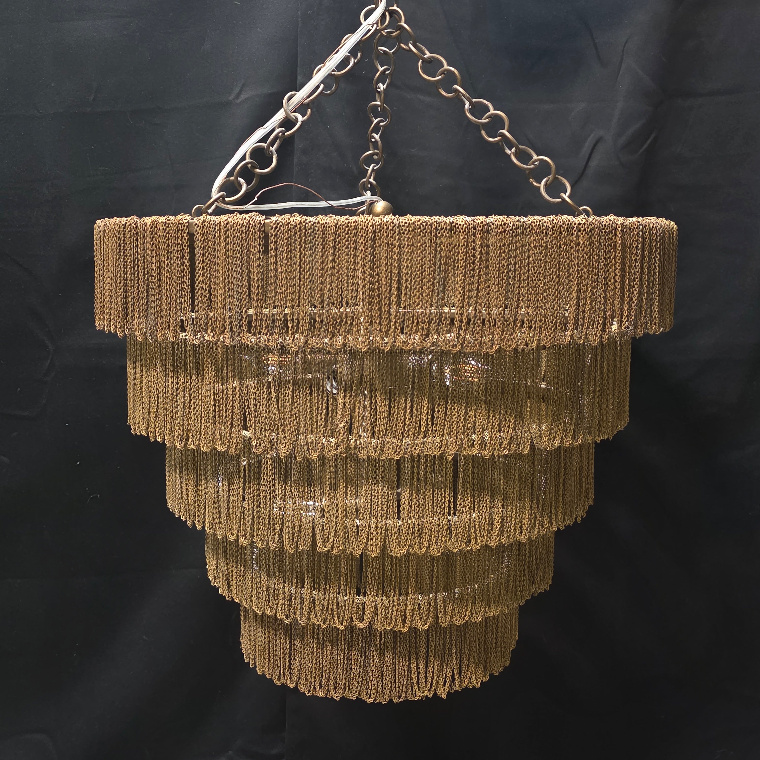 Hollywood Style Vintage Tissot Chain Chandelier 22" D x 17"