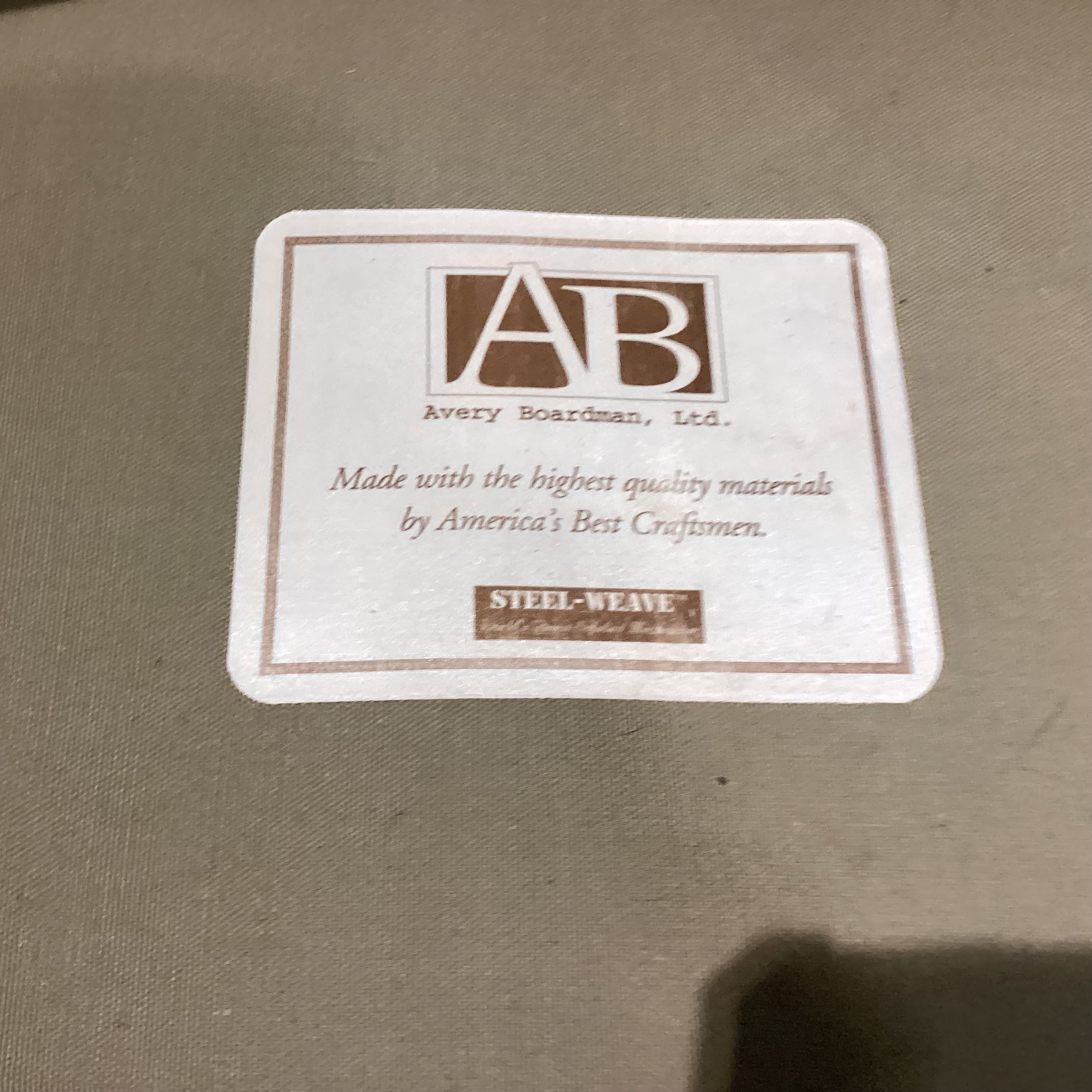 Vintage Avery Boardman Green & Gold Textured Pattern 4 Seat Sofa 108"x 40"x 32"