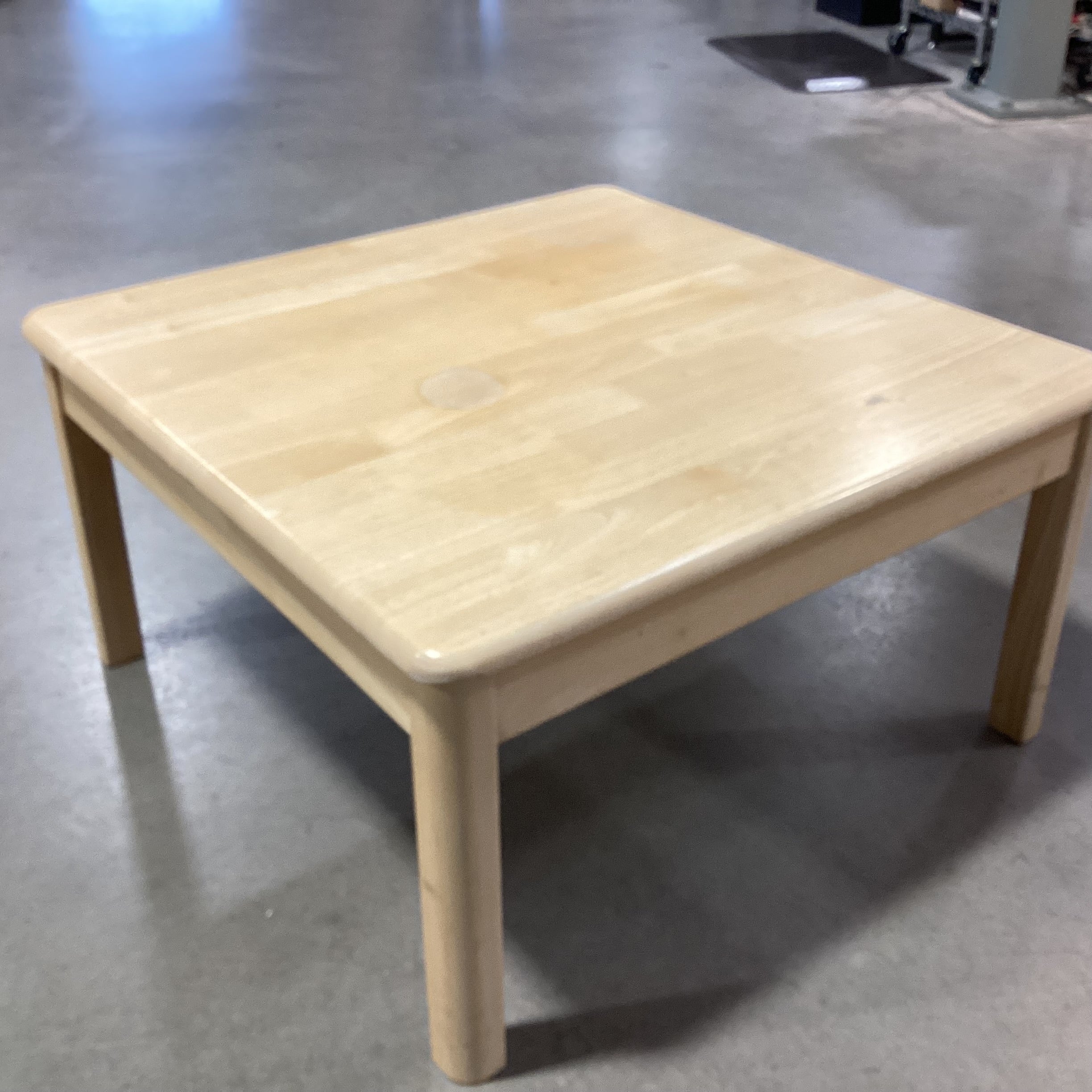 Blonde Butcher Block Style Oak Coffee Table 30"x 30"x 16"
