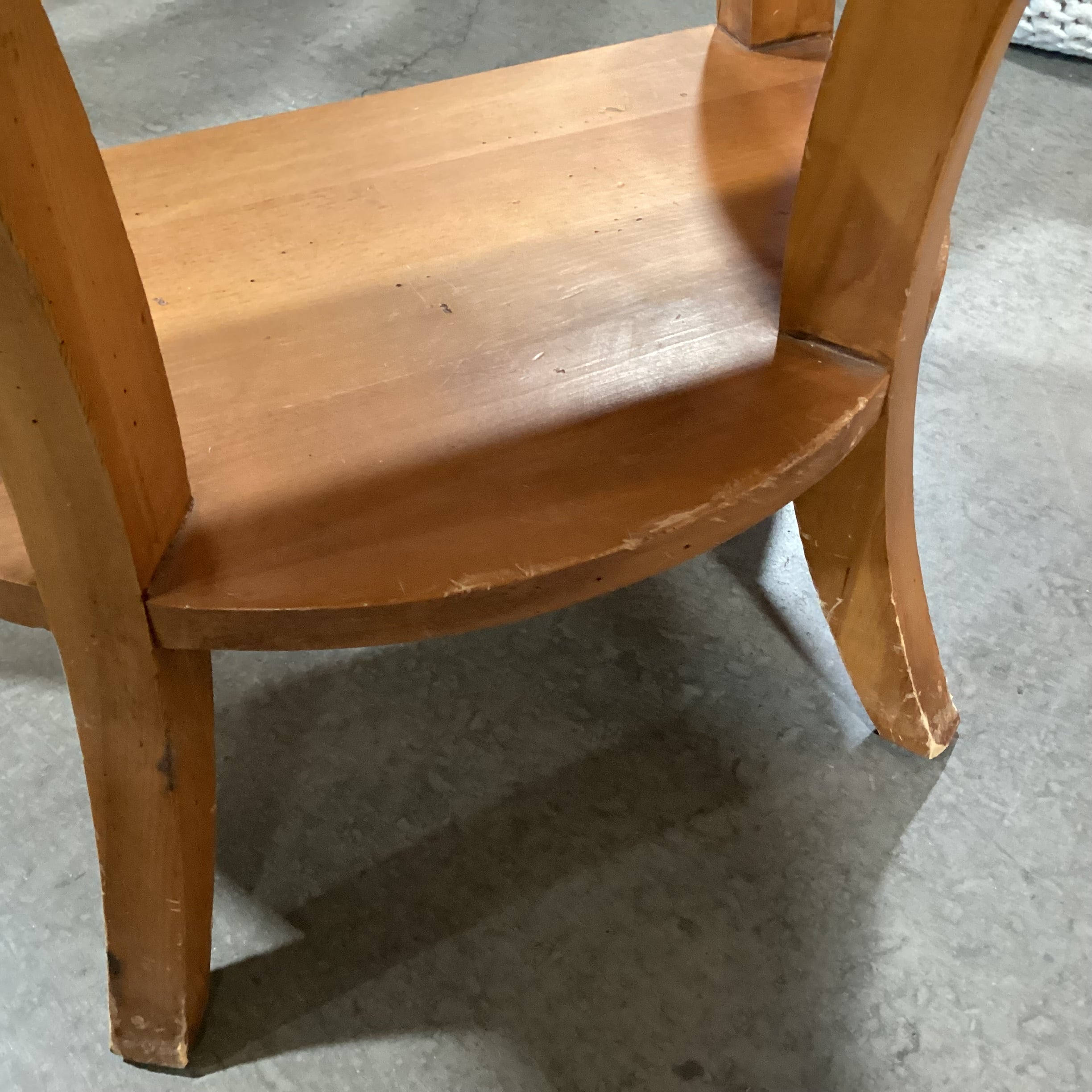 Brownwood Furniture Light Finished Distressed Pine Halfmoon 1 Drawer Accent Table 32.5"x 18.5"x 28"
