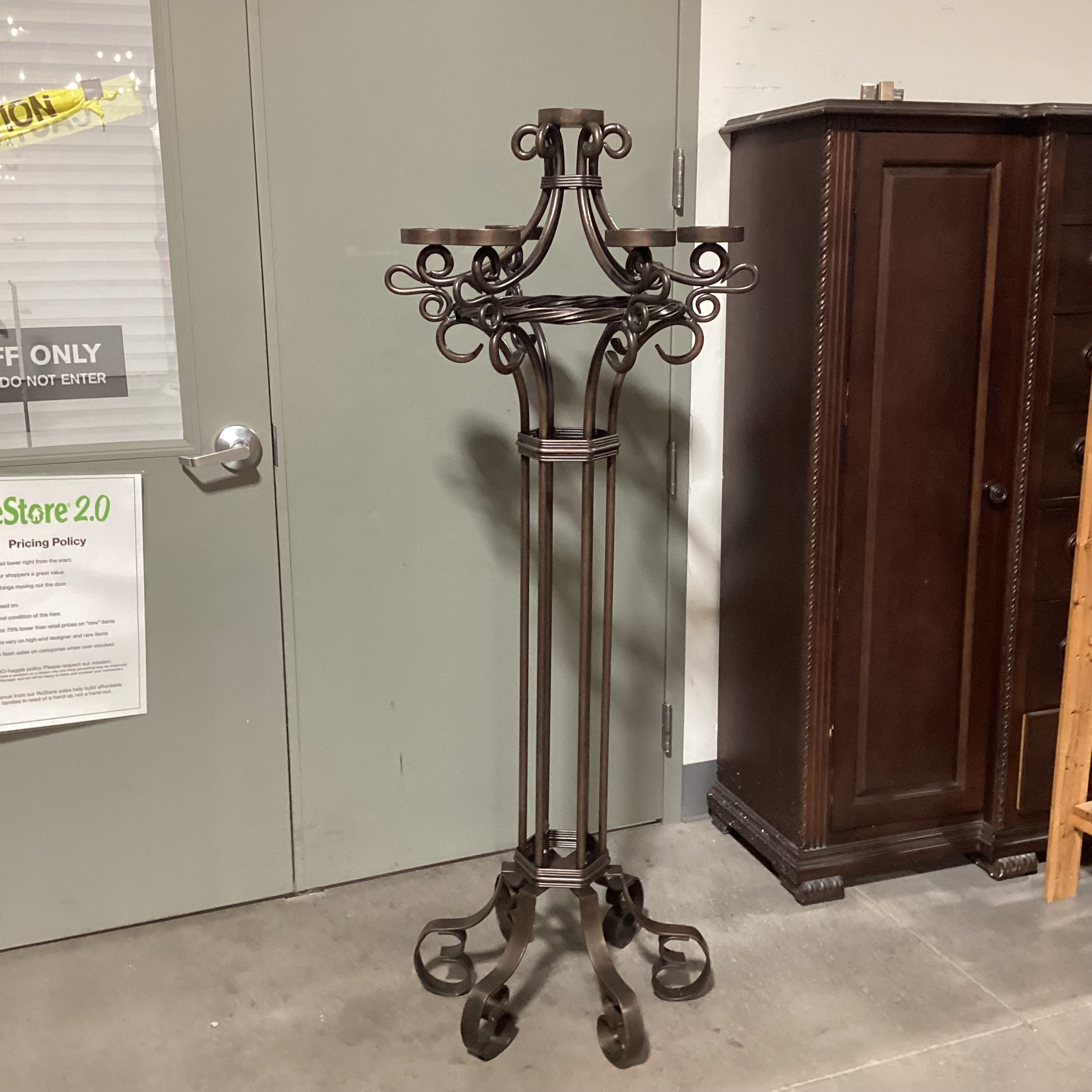 Iron Scroll Candelabra 27" Diameter x 65"