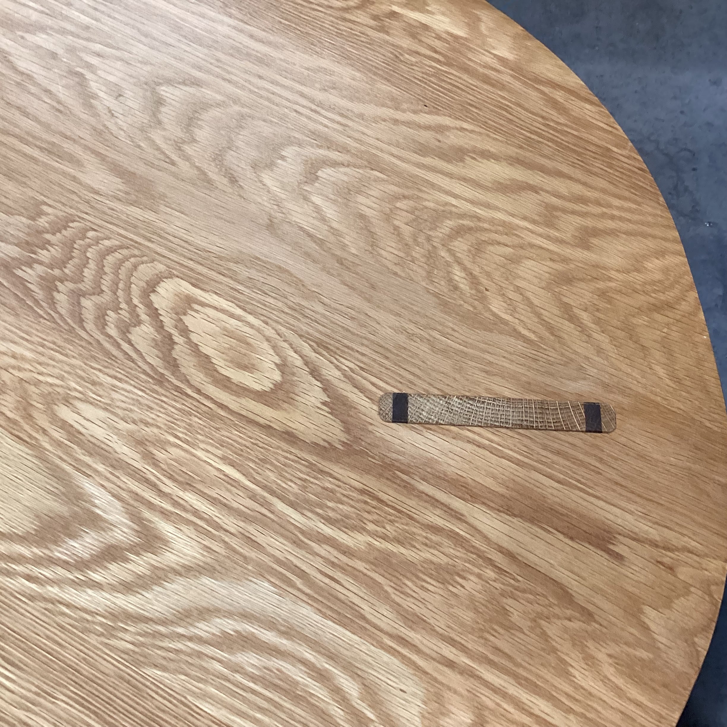 Solid Oak with Leg Knotched Detail Coffee Table 37"x 32"x 15"