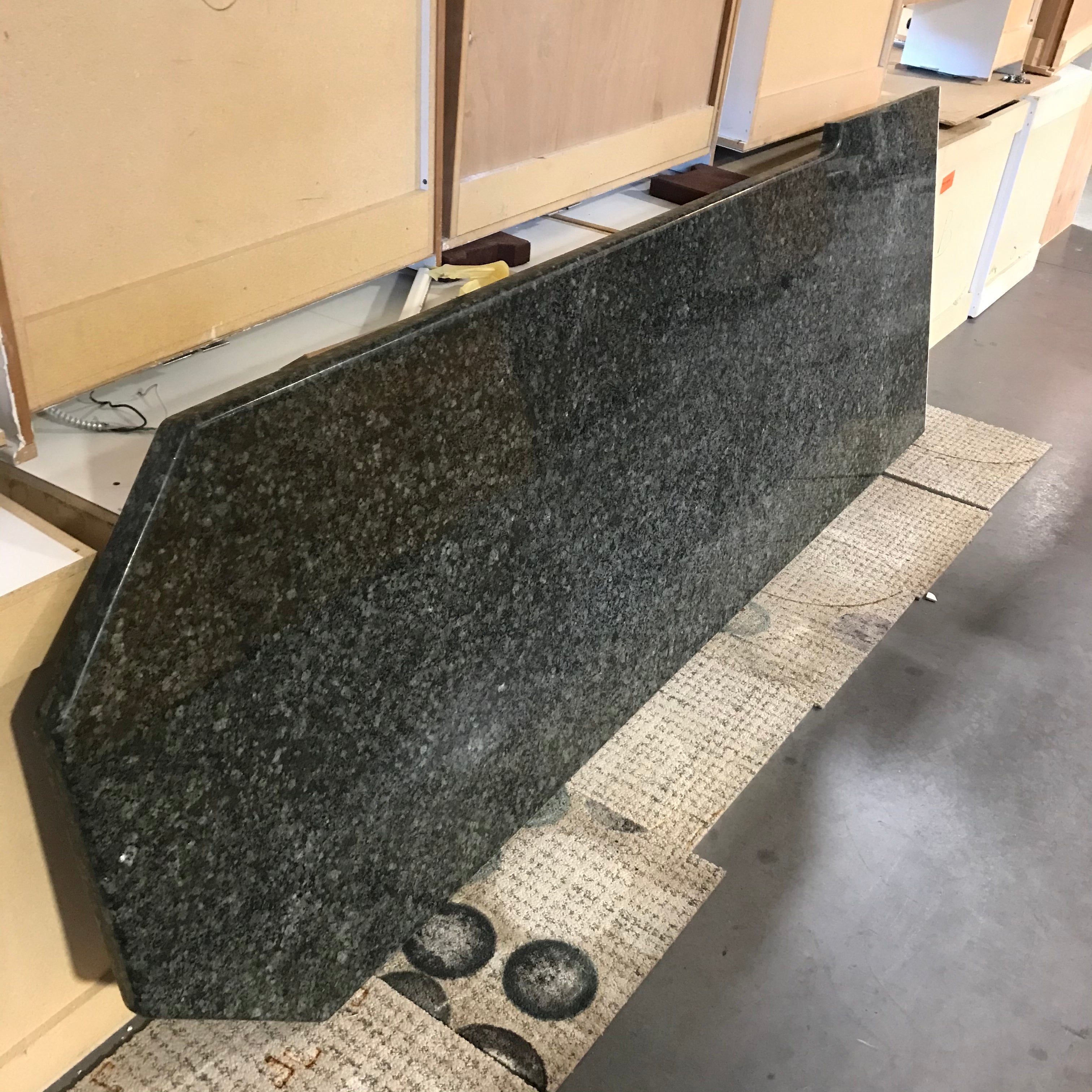 105.5"x 35" Grey Green Granite Bar Island Top with Built in 3/4" Plywood