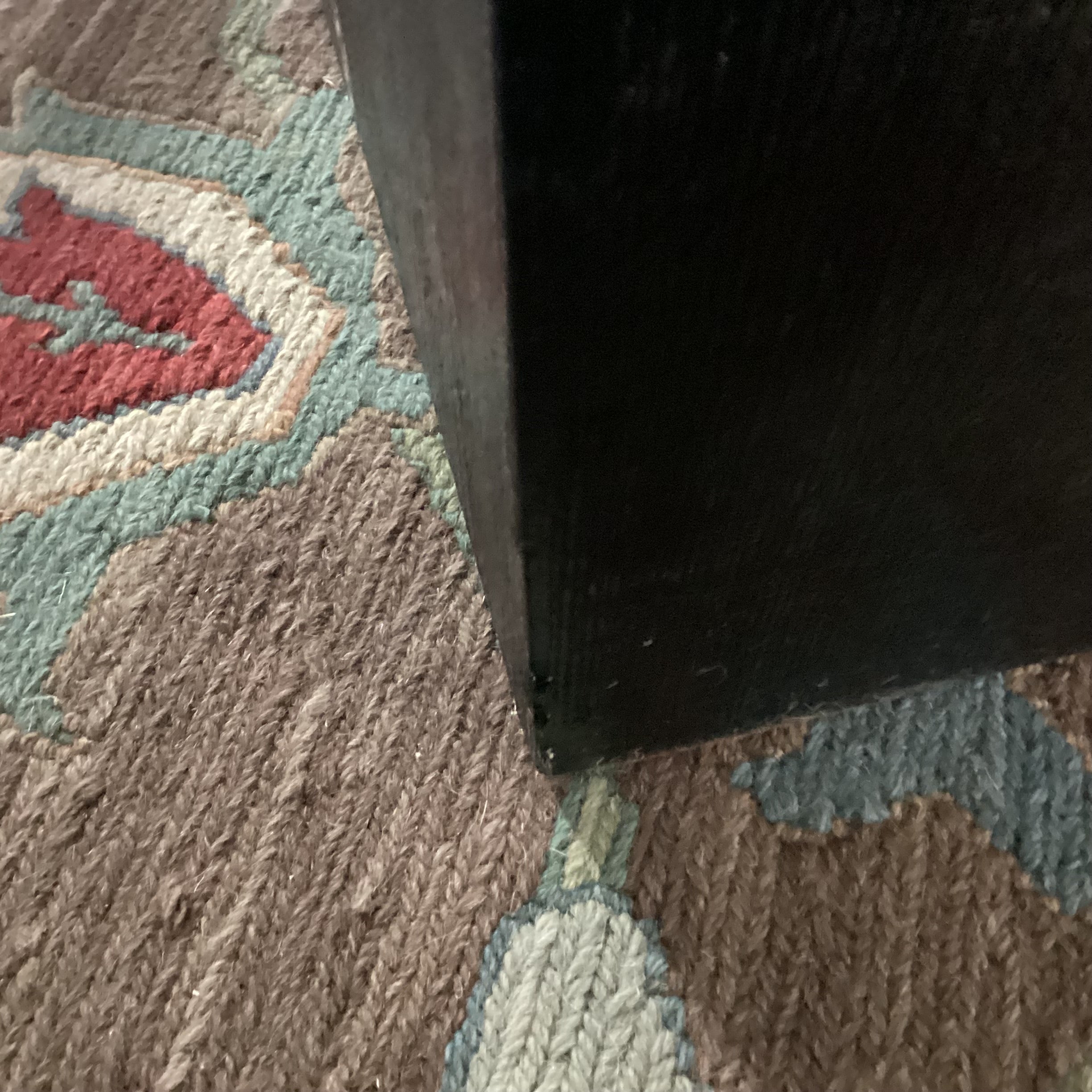Crate & Barrel 2 Black Raffia Texture Wrapped U Shape Coffee Table 46"x 30"x 16"