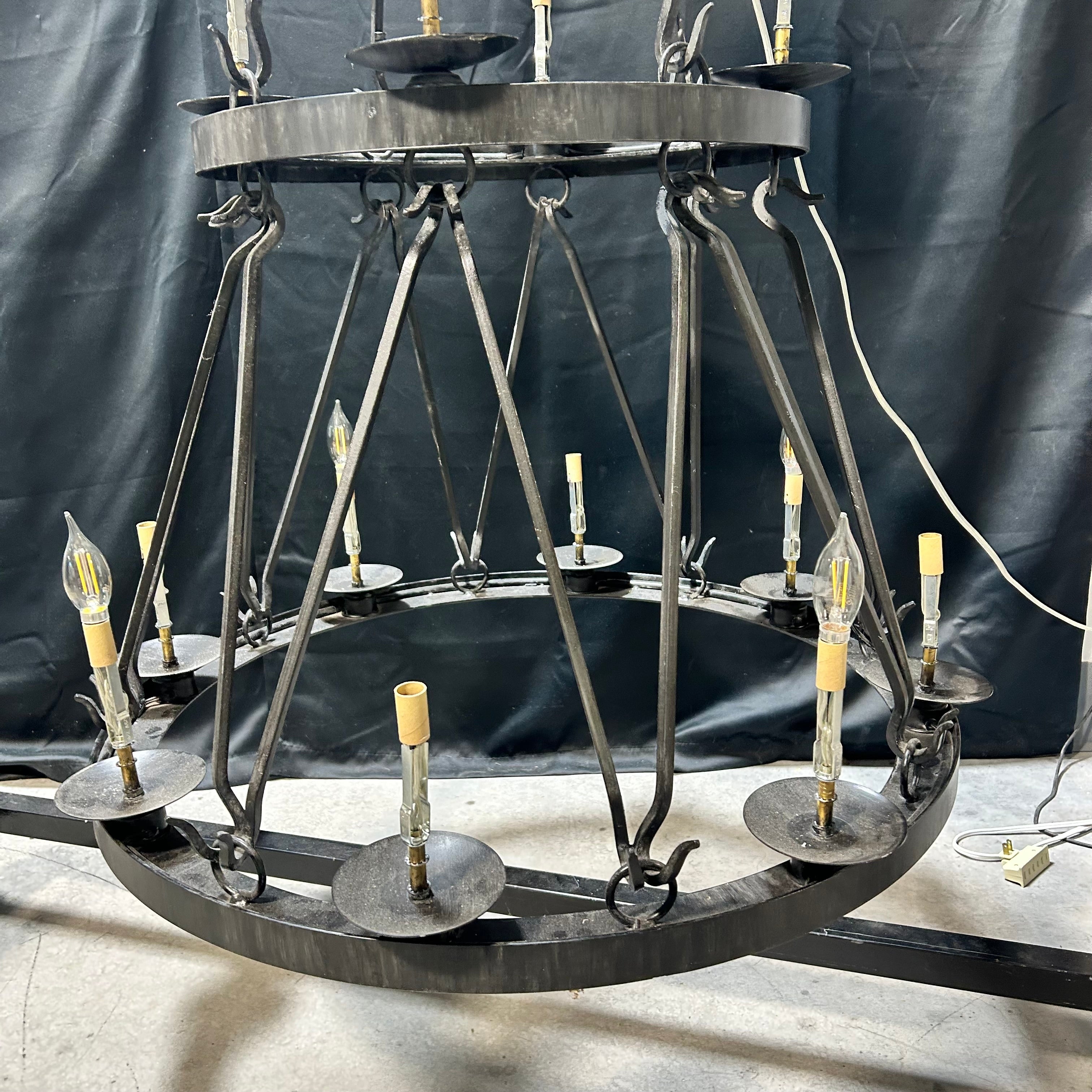 Haddington 12-Light Iron Empire Chandelier 36"x 57"