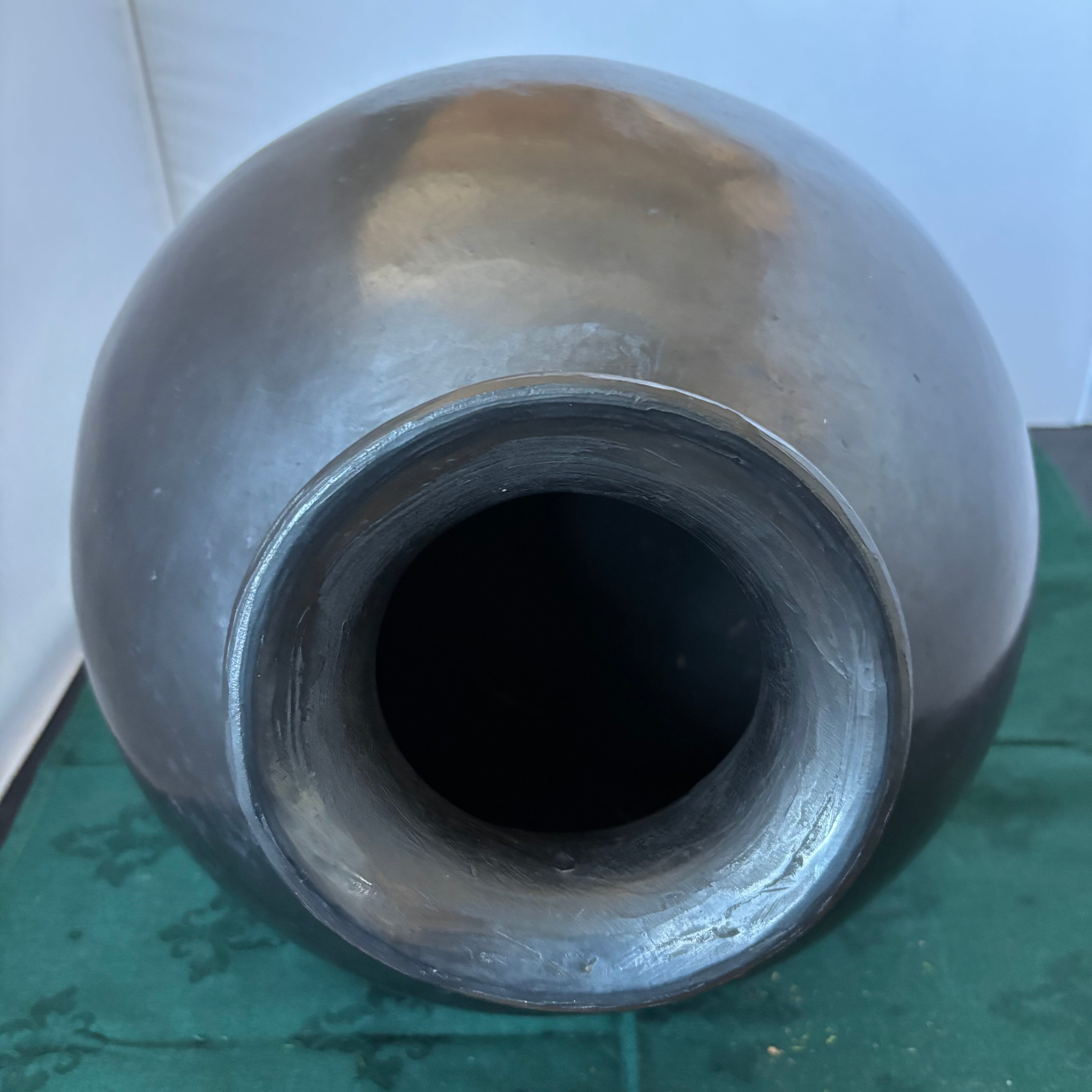 Vintage Oaxacan Barro Negro Vase, 12" x 14"