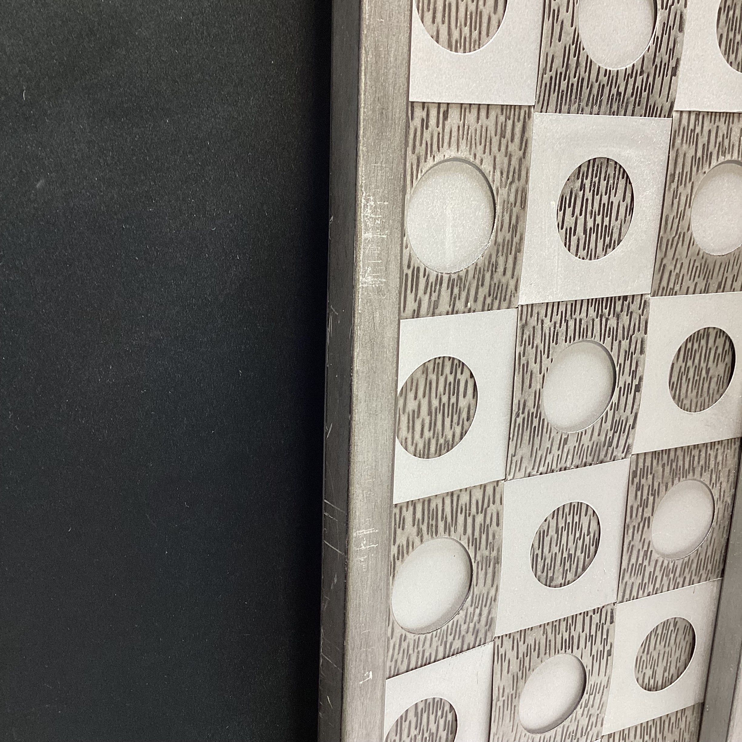 MCM Inspired Silver Geometric Wall Mirror 31" x 31"