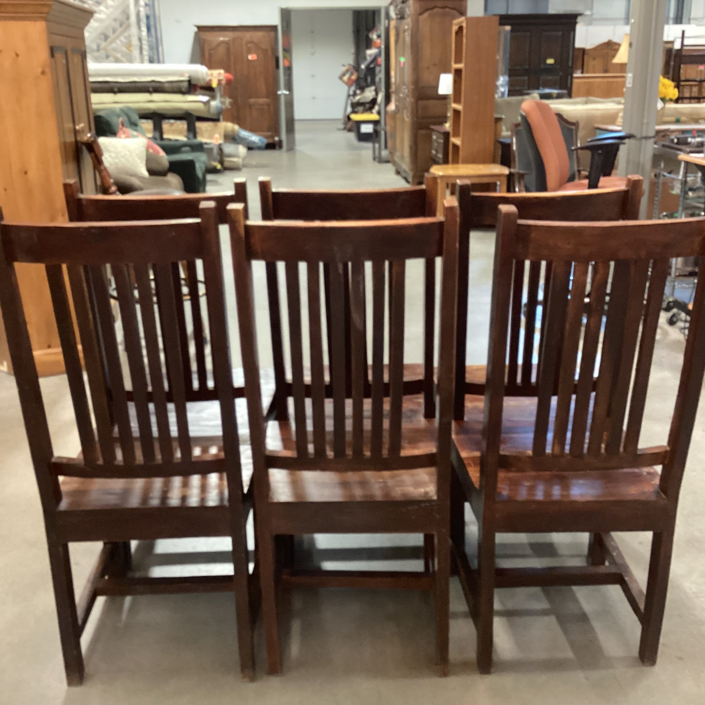 SET of 6 Dark Finish Solid Mango Wood Dining Chairs 18"x 22"x 44"