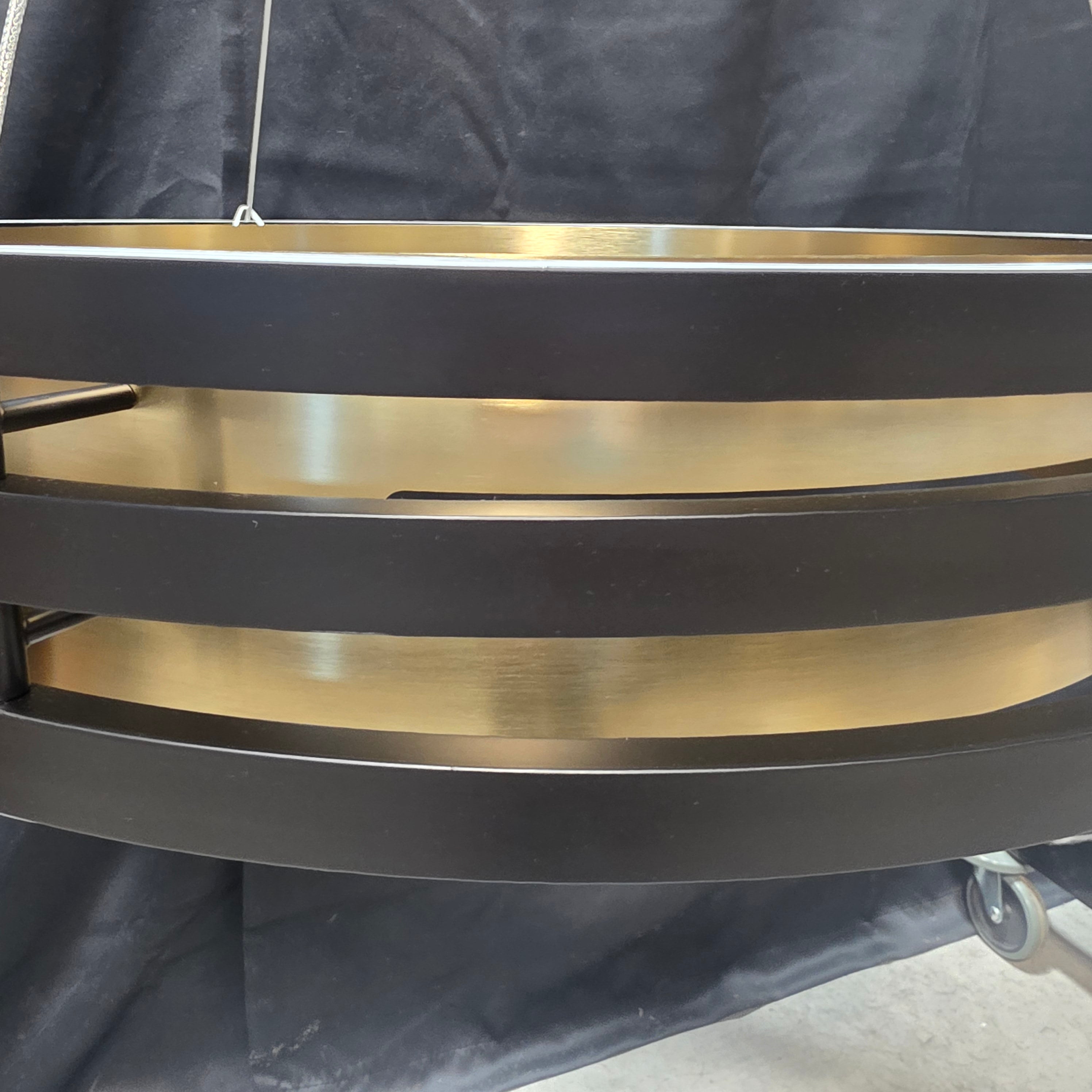 BRAND NEW Artcraft Toledo collection in Black and Brushed Brass Finish LED Chandelier 25"Dx38"+