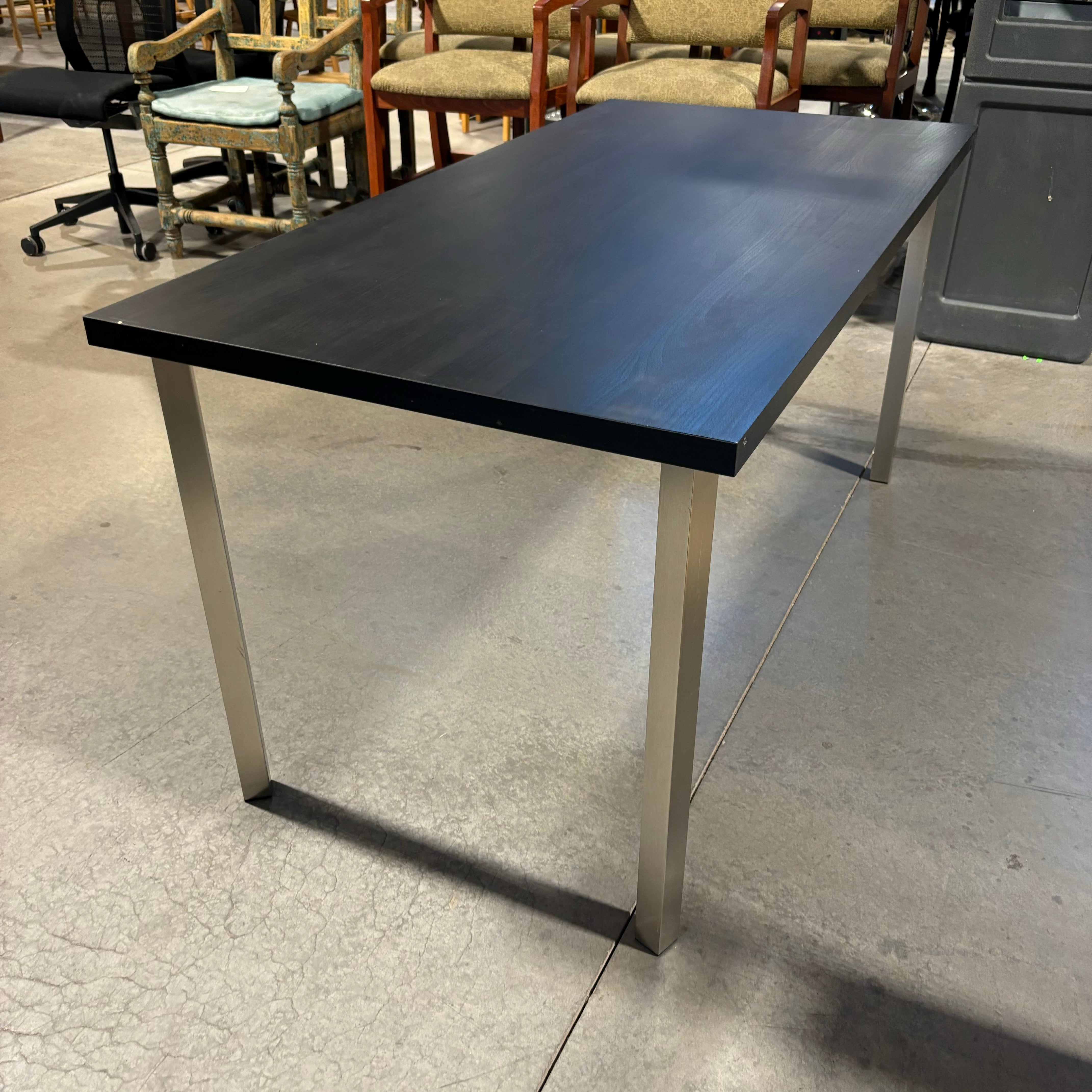 Dark Wood Style Laminate Top with Steel Legs Desk 60"x 30"x 29"