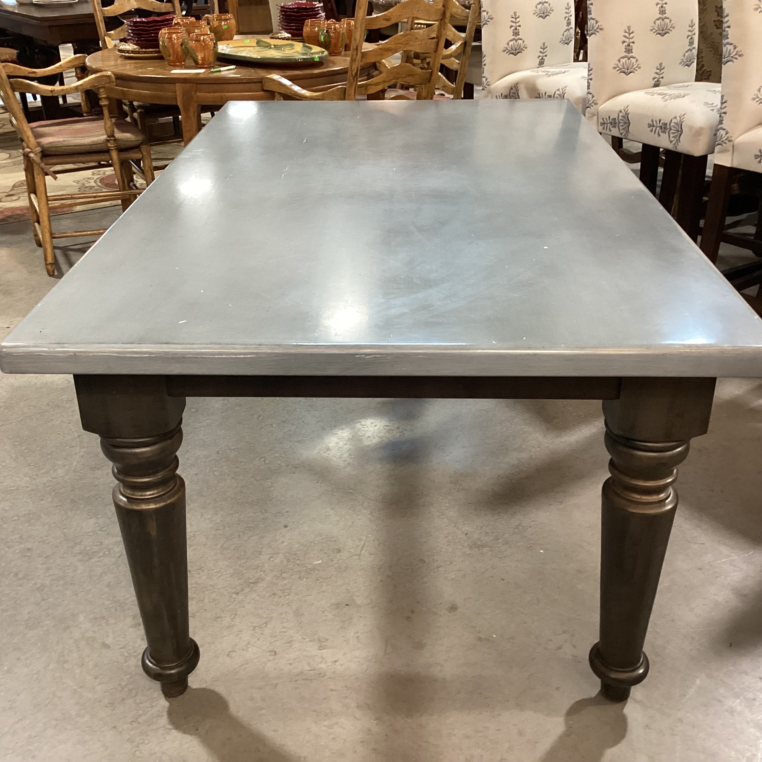 Bassett Bench Made Solid Wood with Grey Tones Finish Dining Table 72"x 42"x 30"