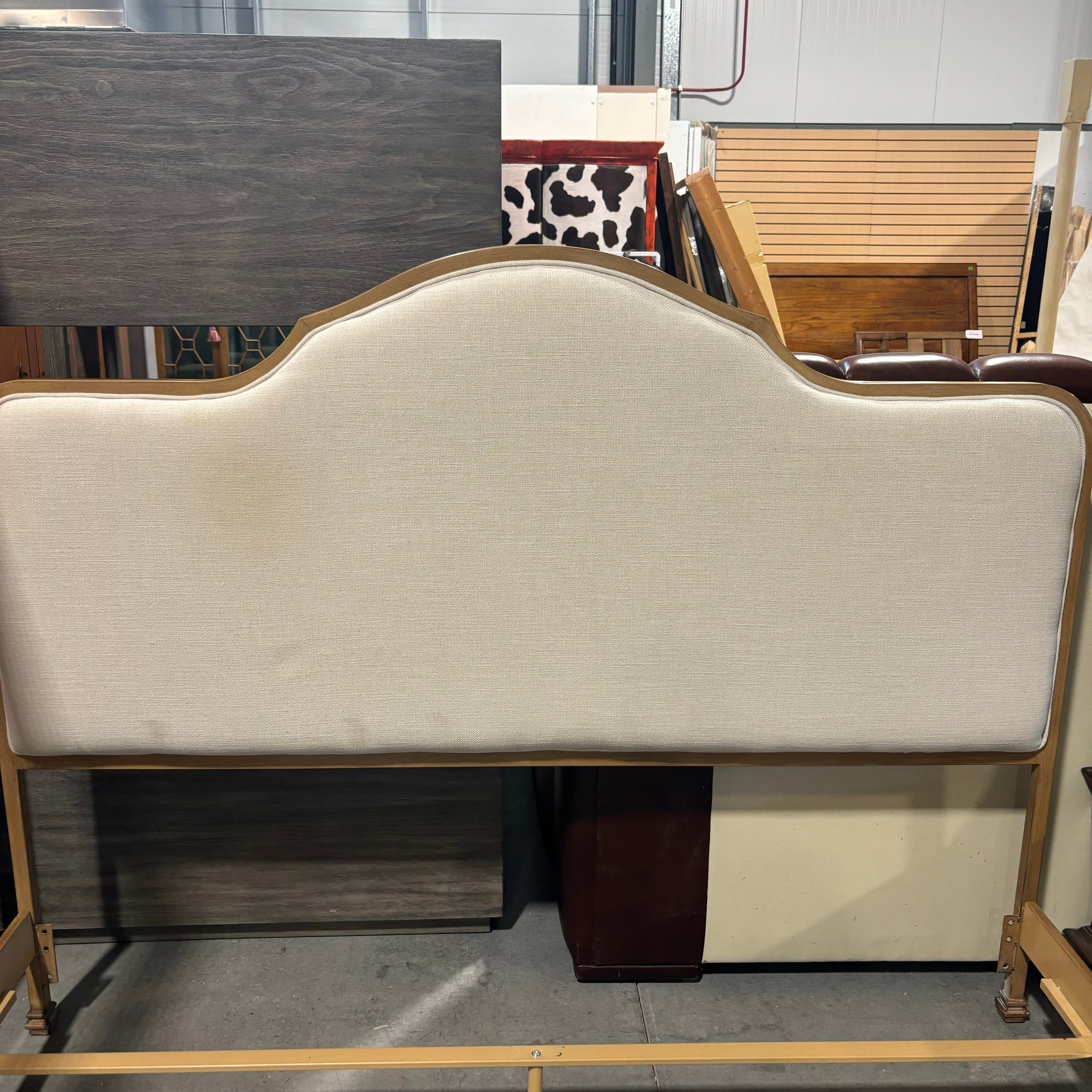 KING Calvados Natural Oak Finished Steel Bed Set 80"x 84"x 61"