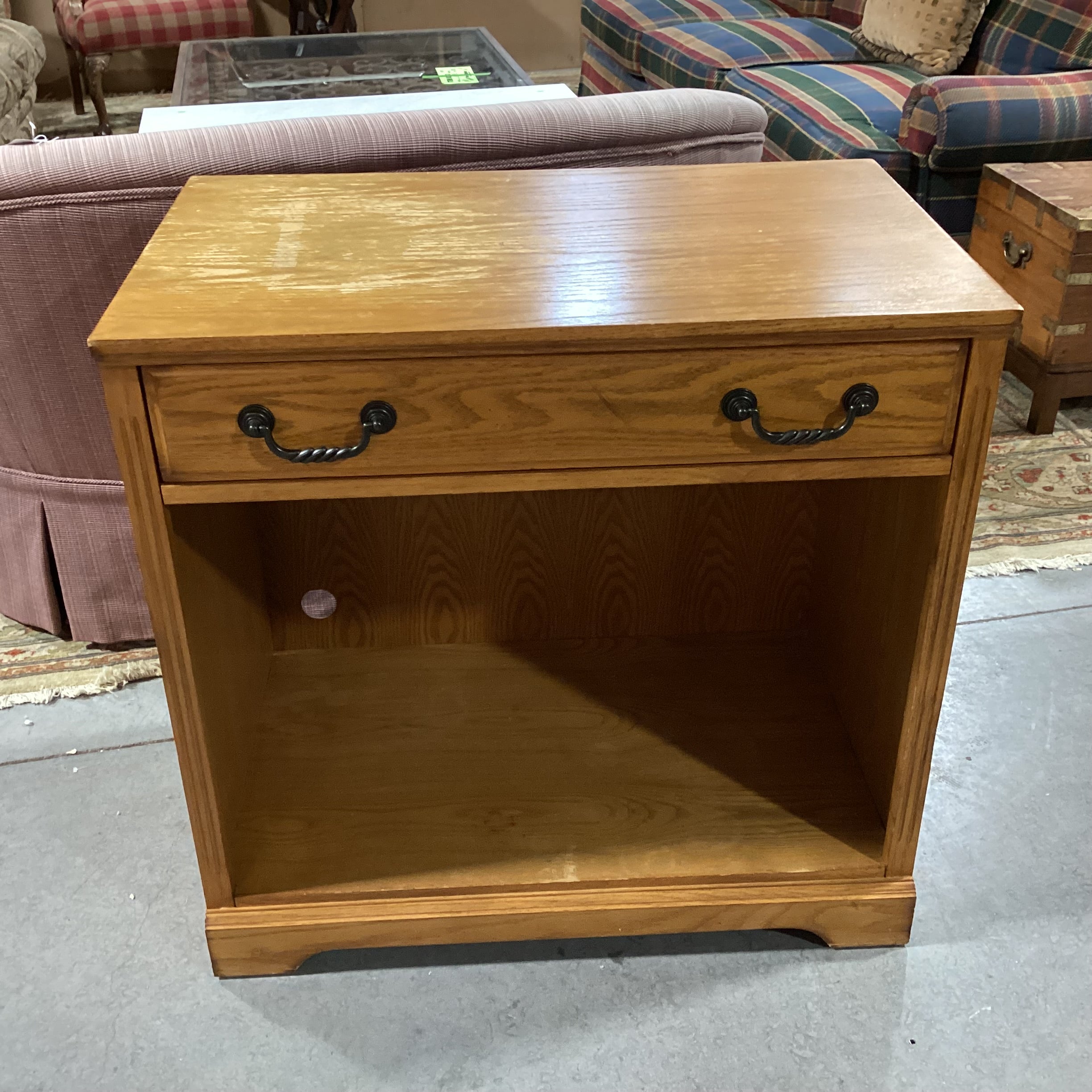 Whalen Furniture Oak & Veneer Faux Front Drawer TV Console 32"x 20"x 31.5"