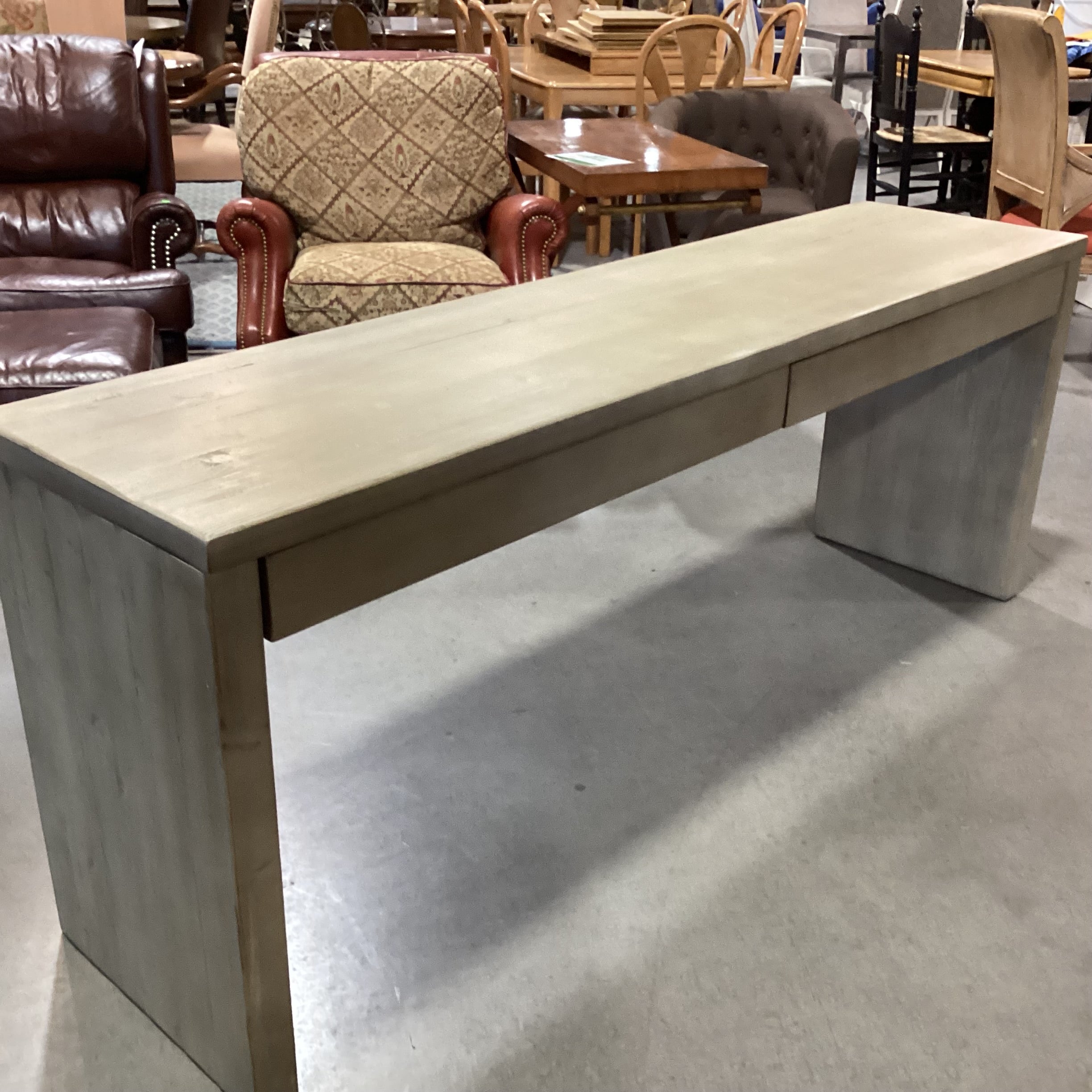 Pottery Barn Pismo Kiln Dried Solid Wood with Seadrift Finish 2 Drawer Console 80"x 20"x 31"