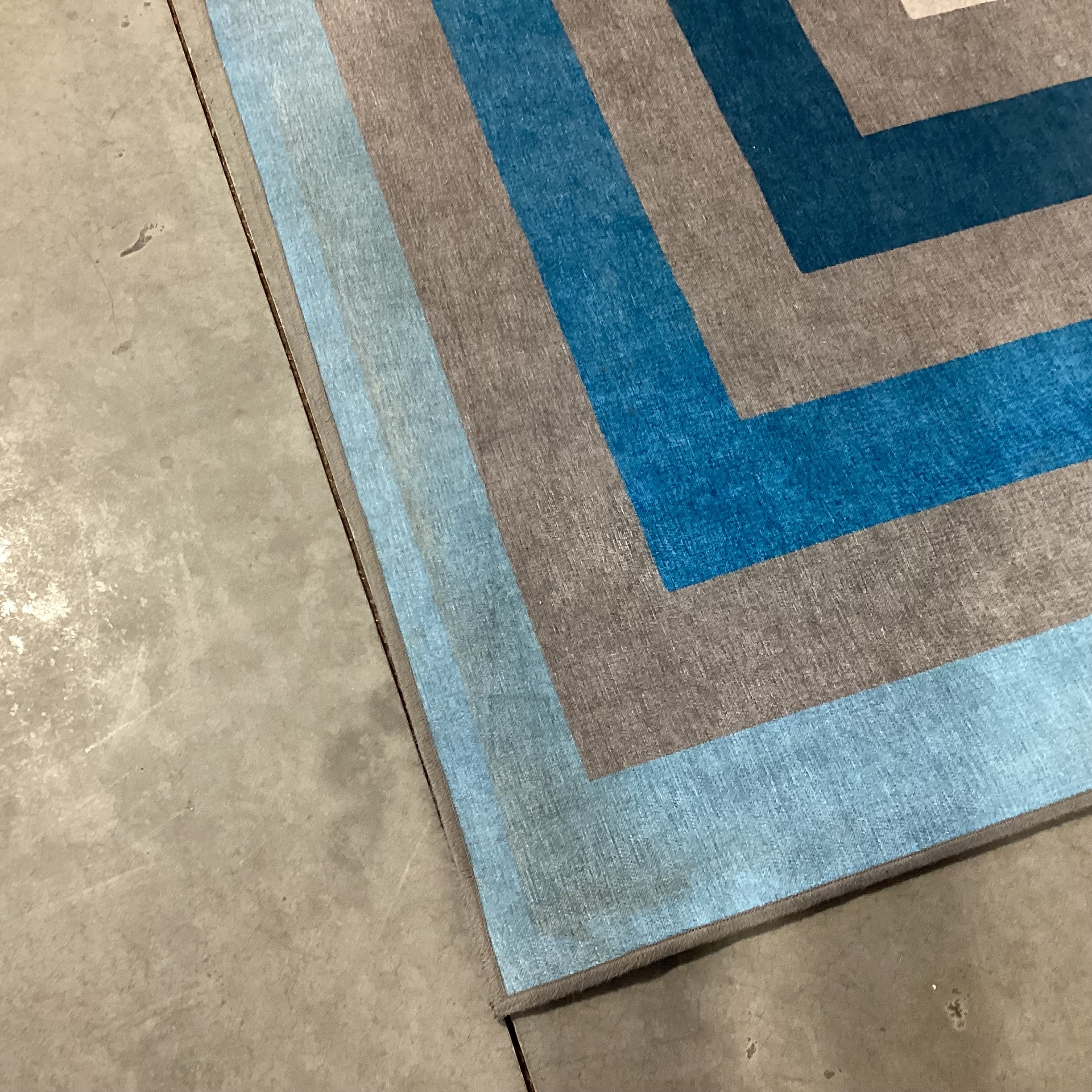 Ruggable by Jonathan Adler OP Art Blue Grey Lavender with Pads Rug 9'x 12'