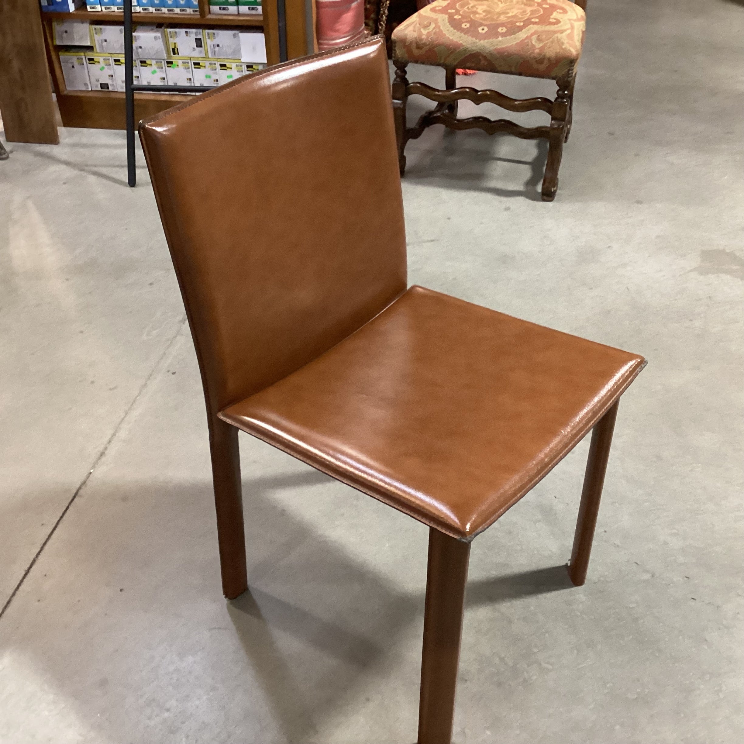 Modern Leather Wrapped Dining Chair 18.5"x 20"x 33.5"