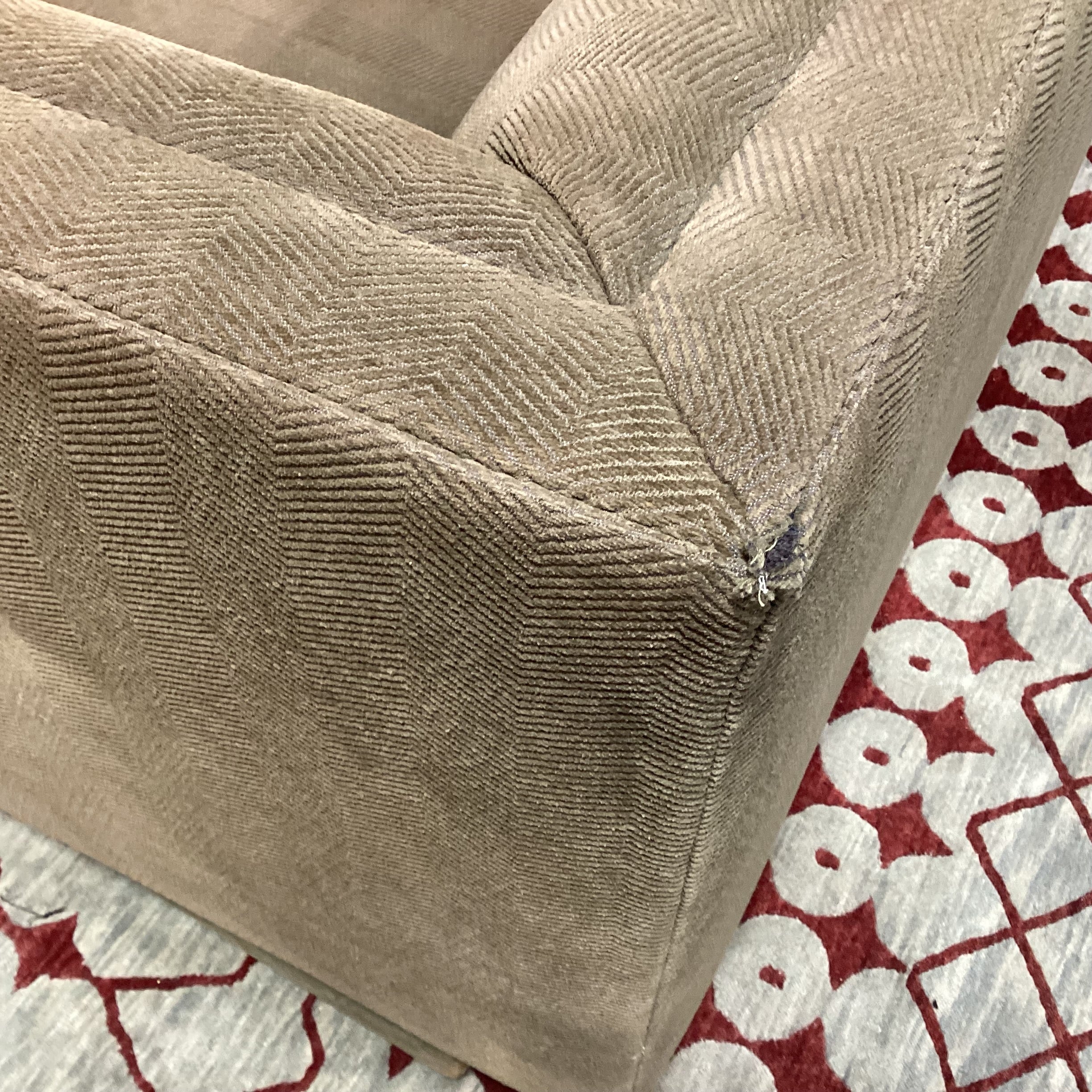 Custom Brown Texture Woven 5 Piece Sectional 132'x 92"x 39"x 29"