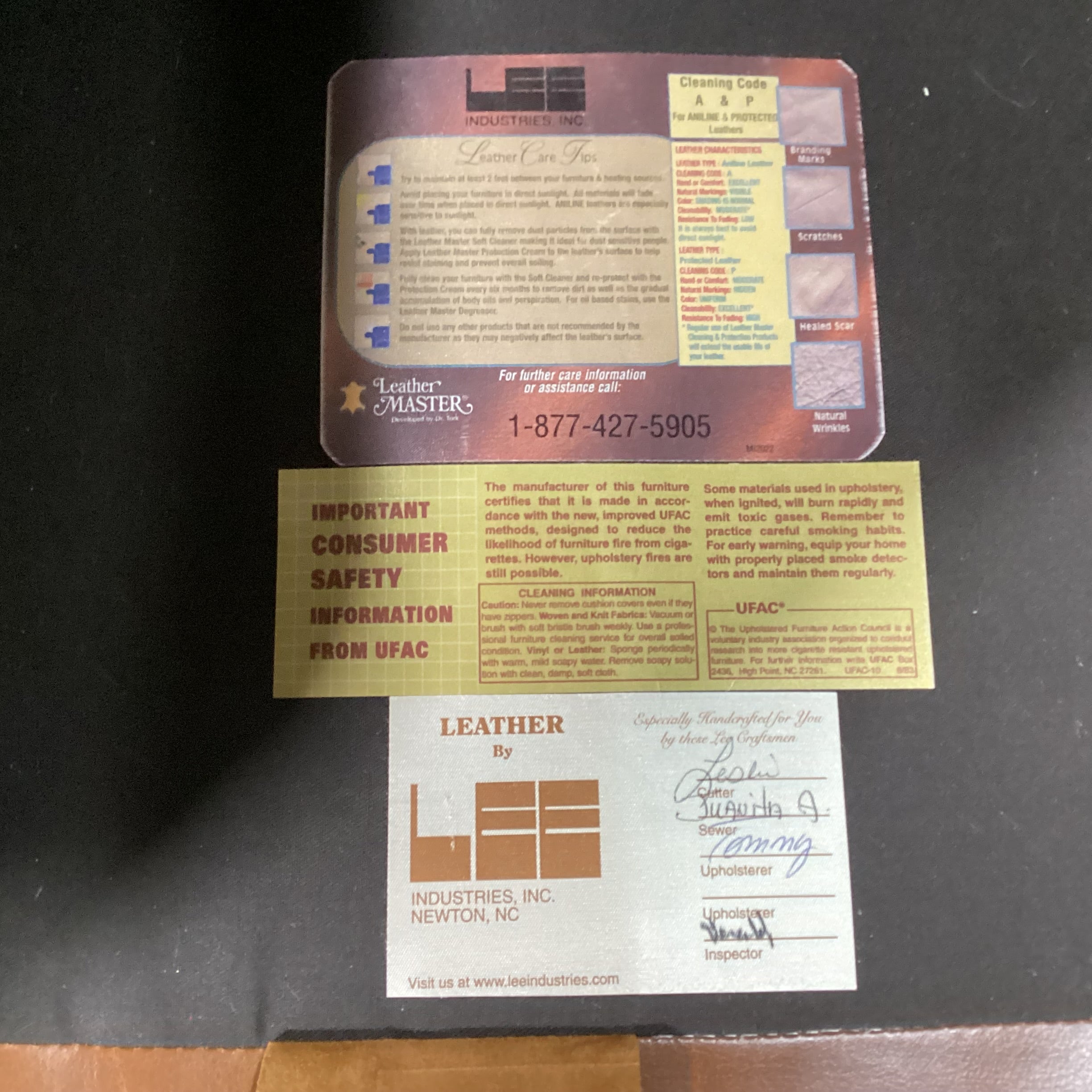 Lee Industries Leather with Front Casters Club Chair 36"x 38"x 35"