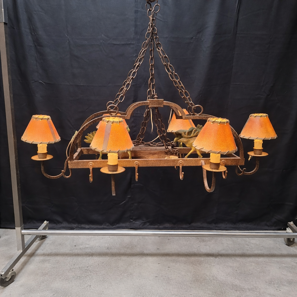 Iron Moose Kitchen Island Pot Hanger Chandelier 50"x33"x22"