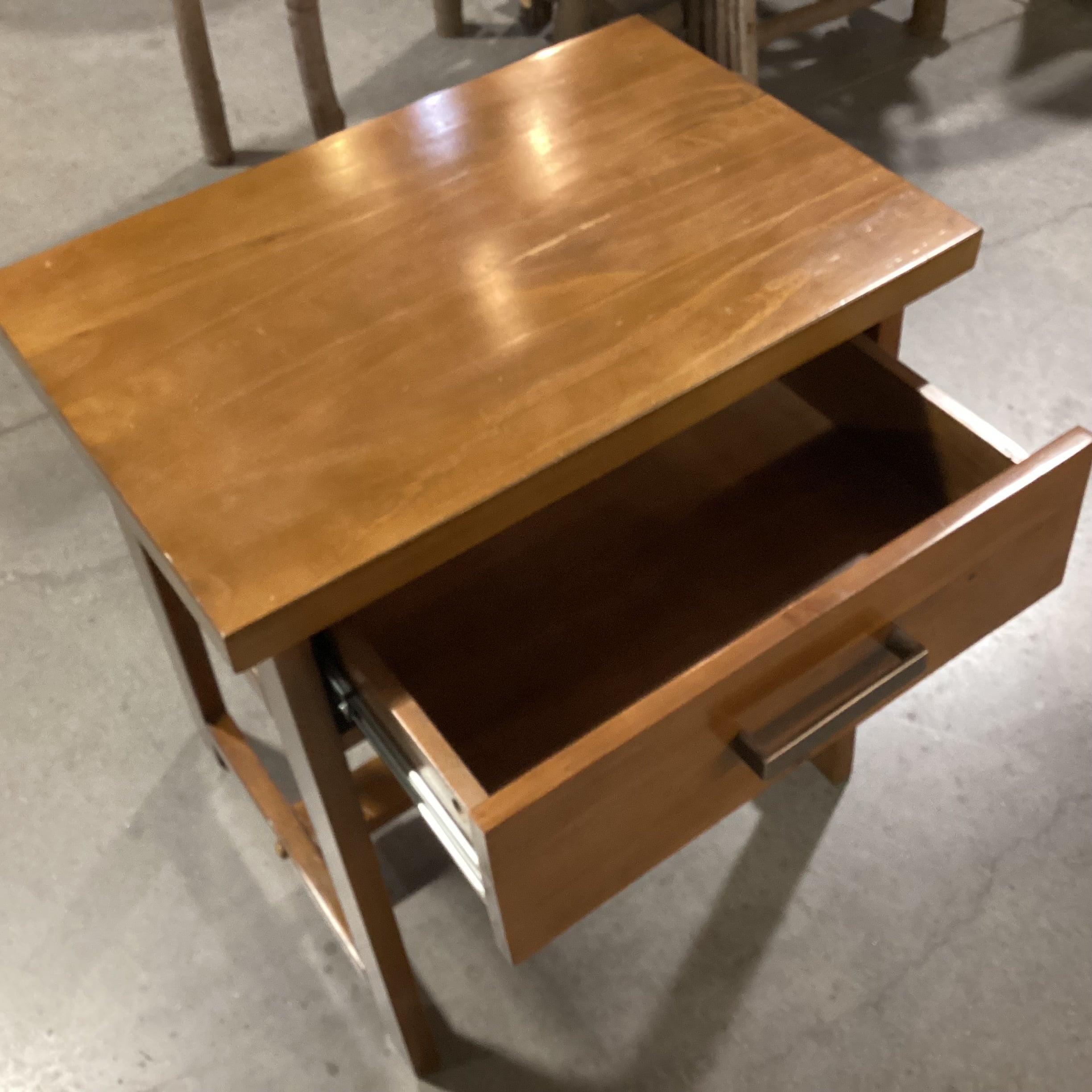 Finish Wood Saw Horse Style 1 Drawer End Table 24"x 16"x 26"