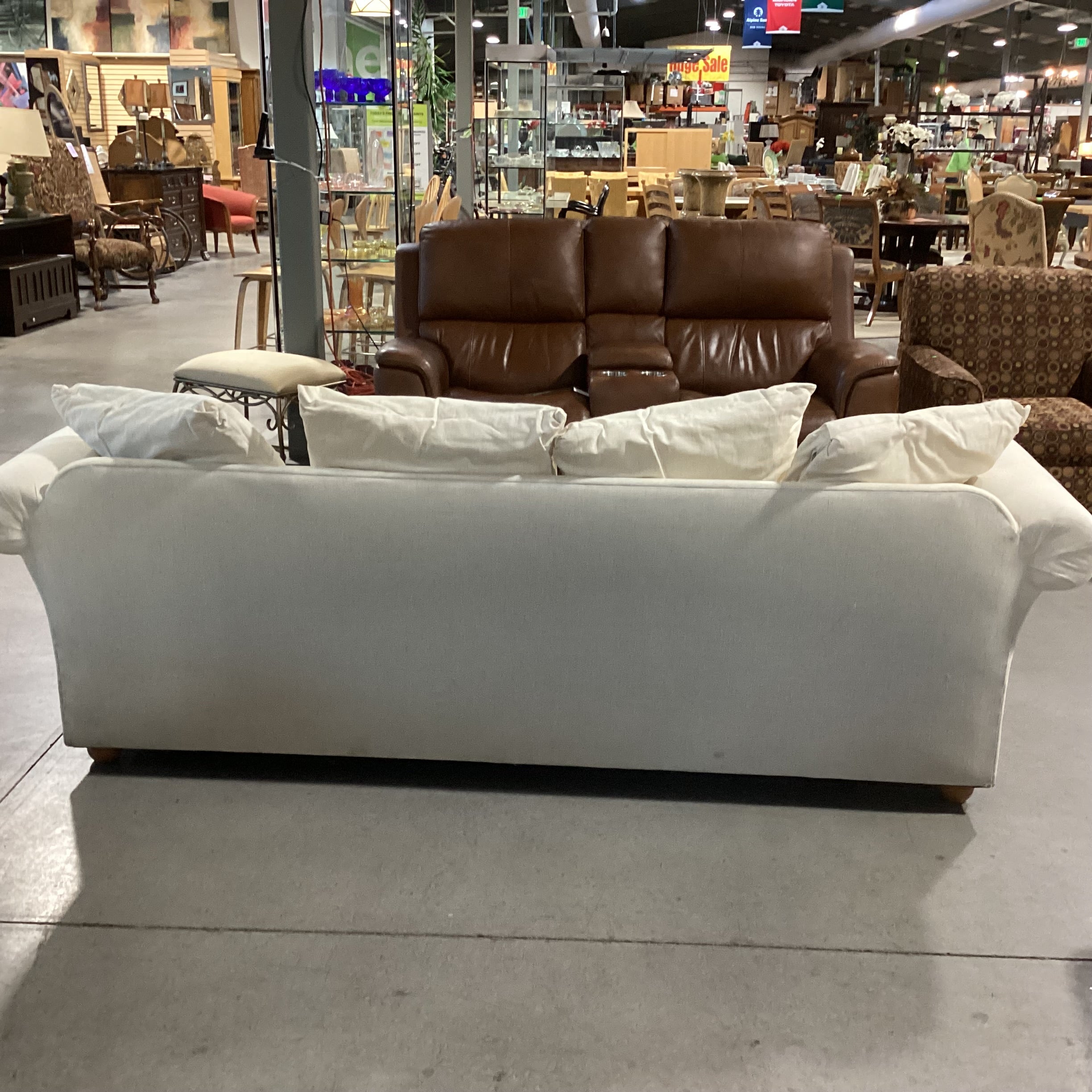 Pottery Barn Natural Slipcovered Shell Sofa 96"x 37"x 30"