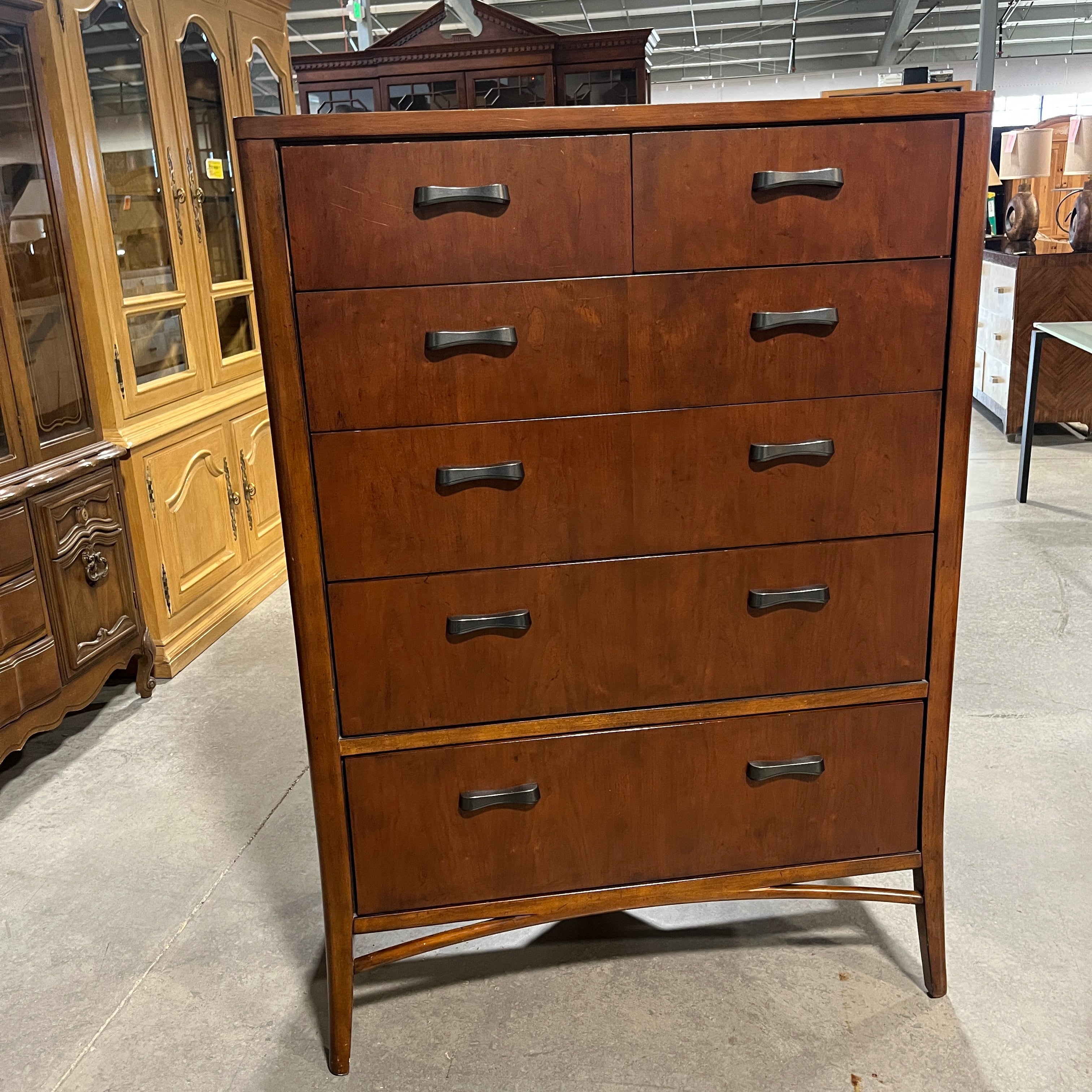 Brownstone 6-Drawer Dark Wood Finish Tall Boy Dresser 38"x 20"x 54"