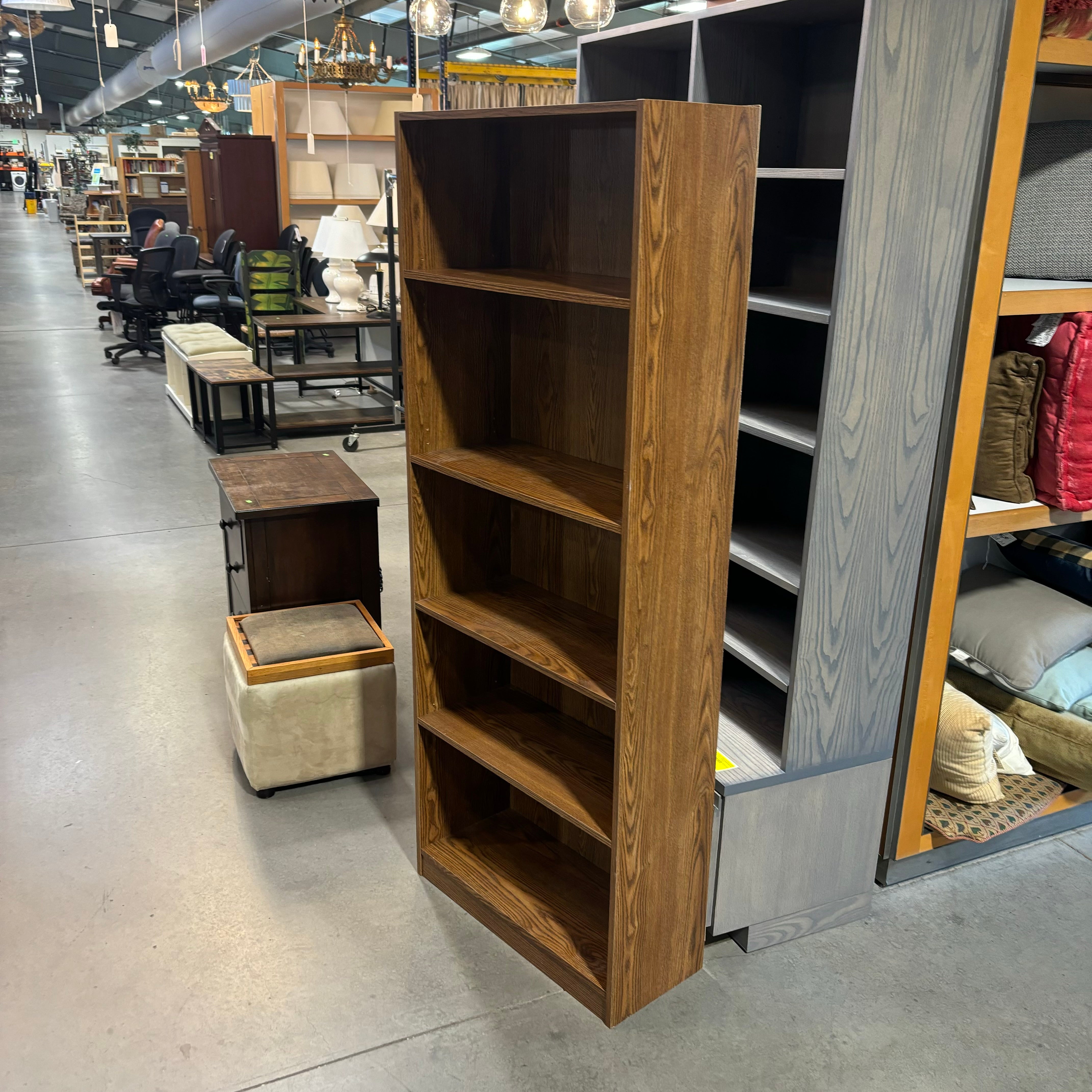 Wood Style Laminate with 4 Adjustable Height Shelves Bookcase 28"x 12"x 71.5"
