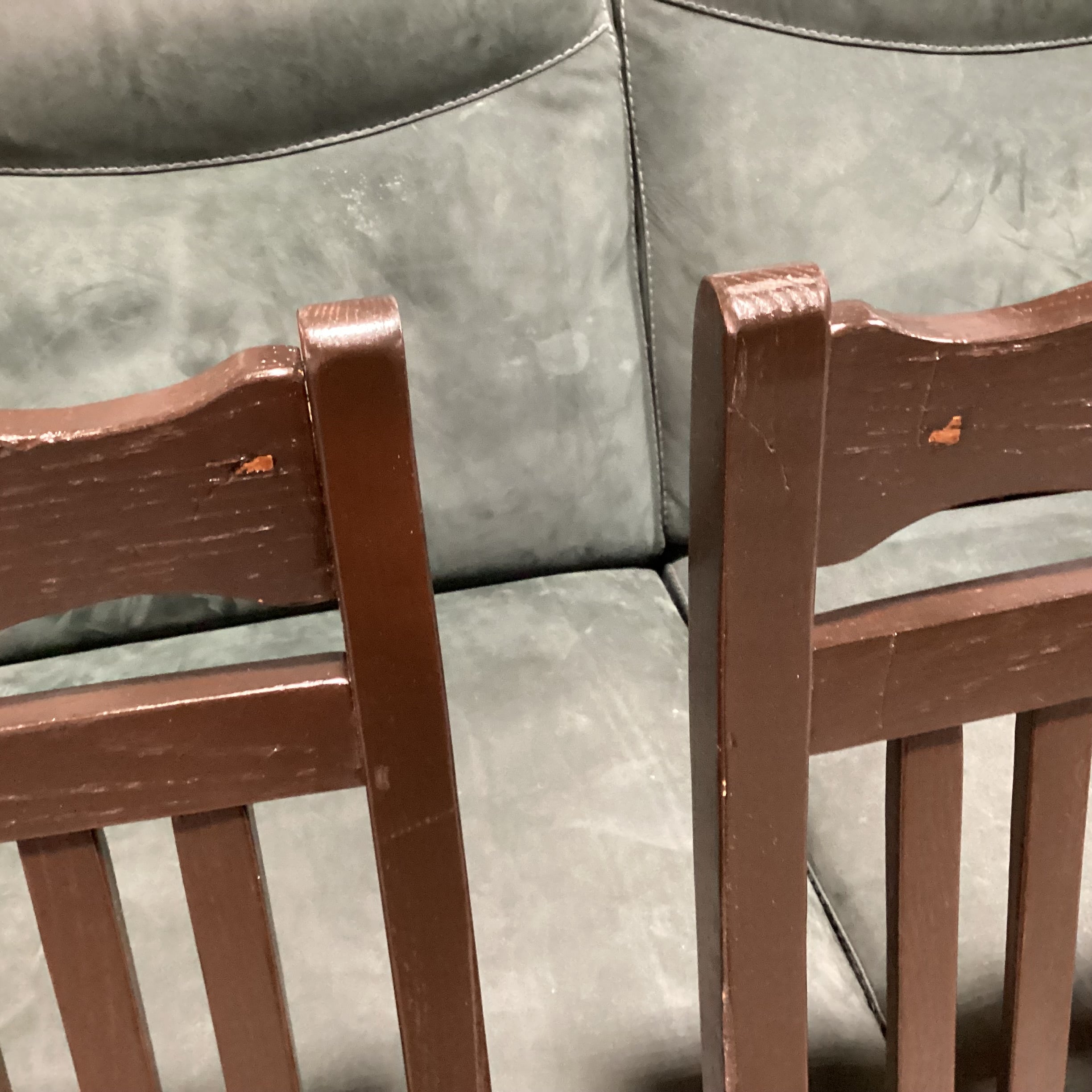 SET of 4 Dark Finish with Grey Woven Seat Dining Chairs 21"x 23"x 41"