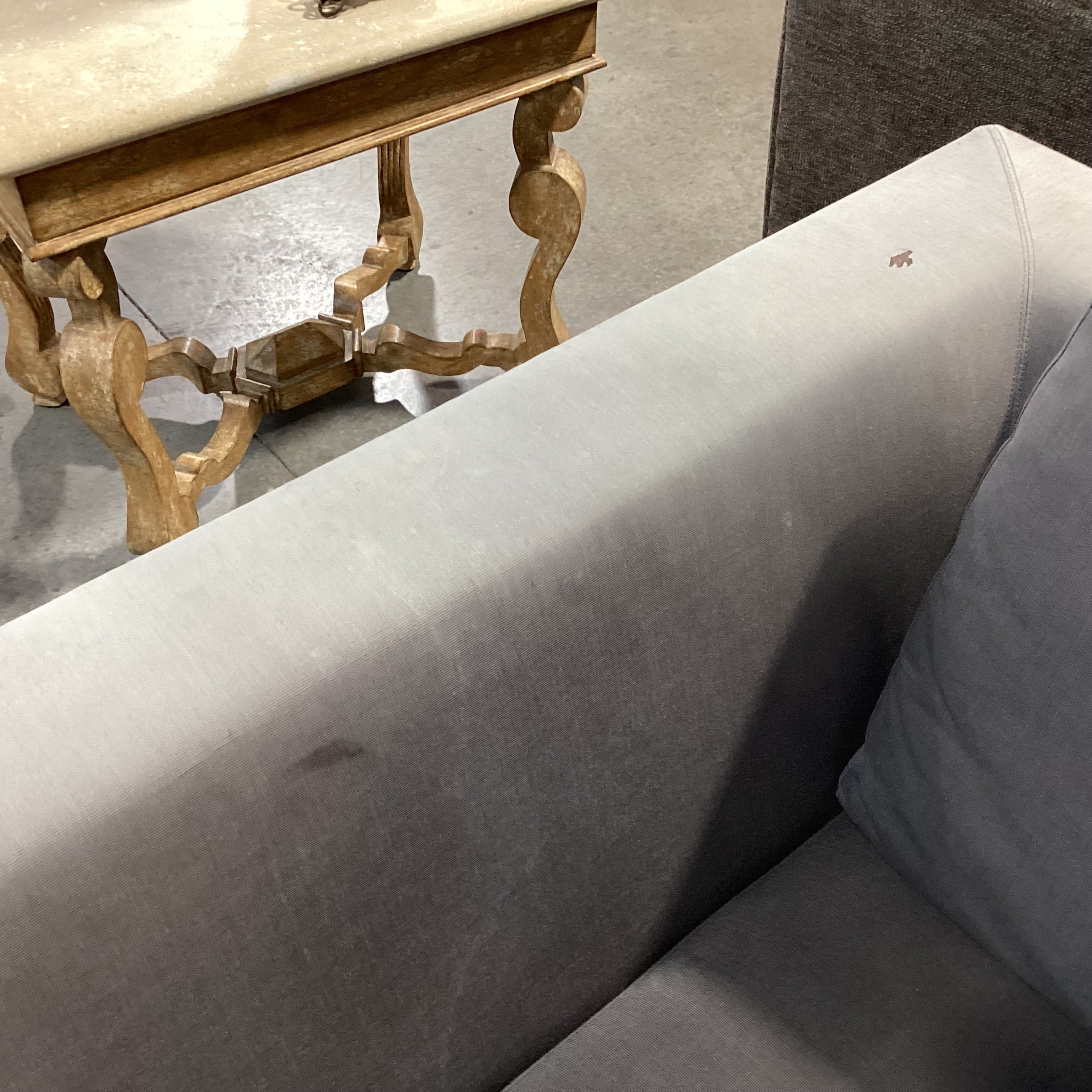 B & B Italia Maxalto Grey & Chrome 2 Piece with Chaise Sectional 128"x 62"x 38"x 28"